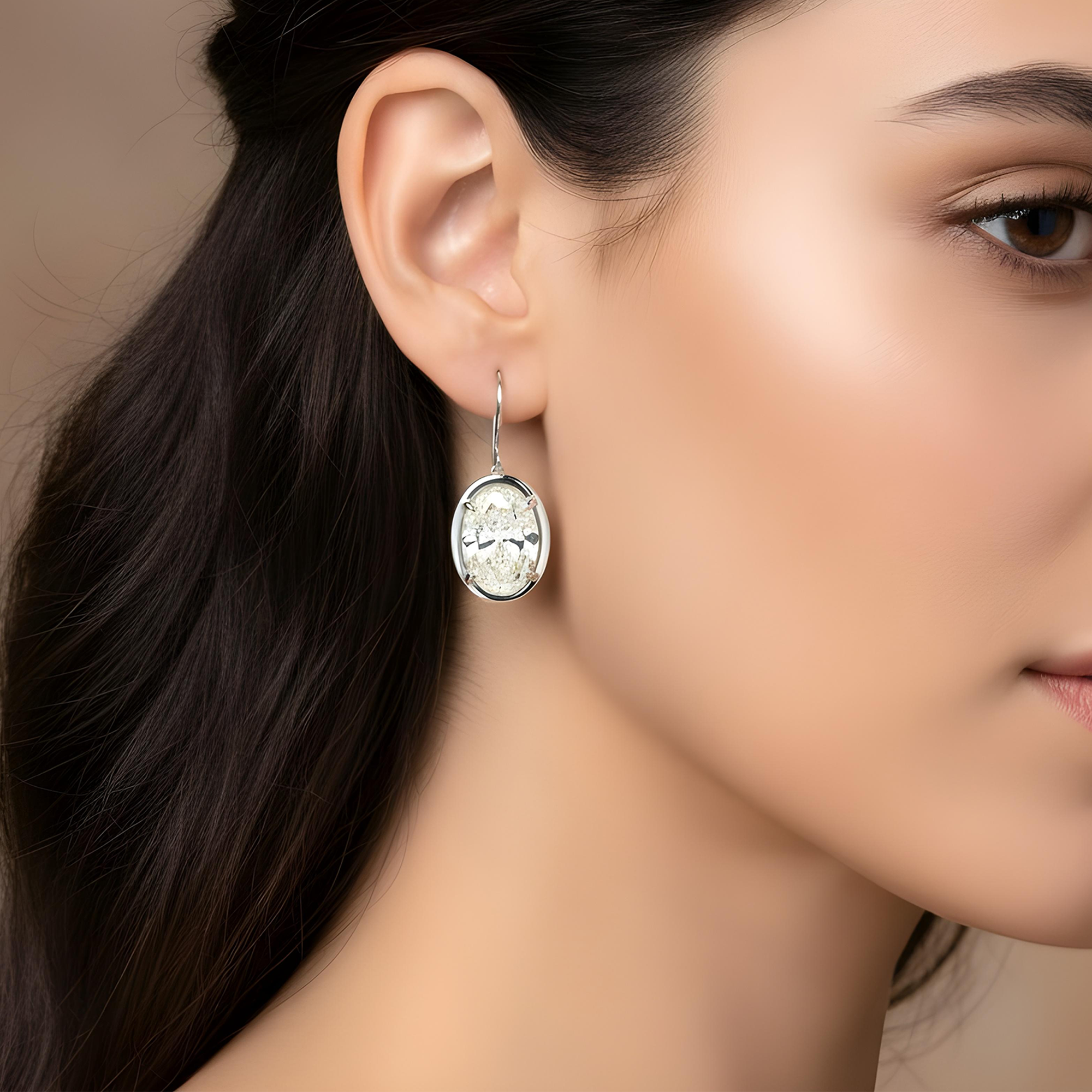 14K Yellow Gold Solitaire Bezel Set Oval Diamond Drop Earrings 10.12ctw