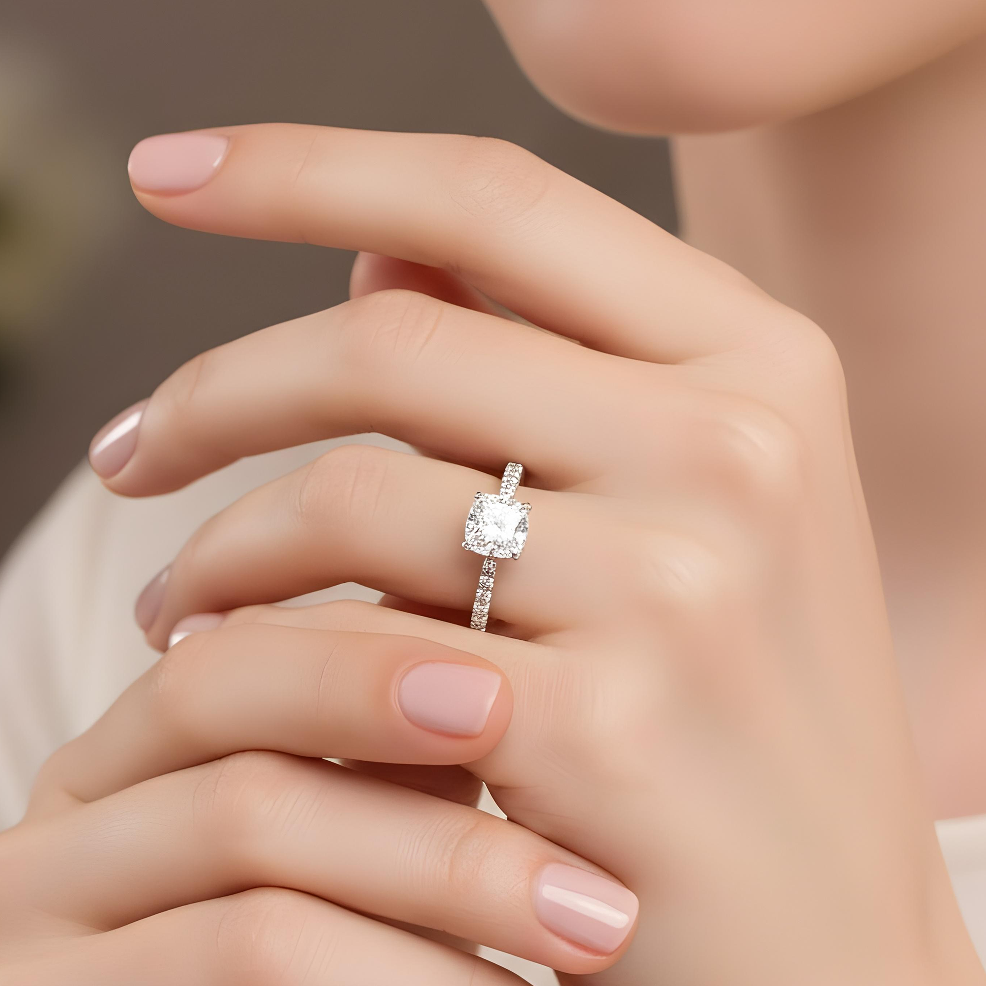 GIA 18K Rose Gold 2.0ct Cushion Cut Diamond Engagement Ring 2.50ctw