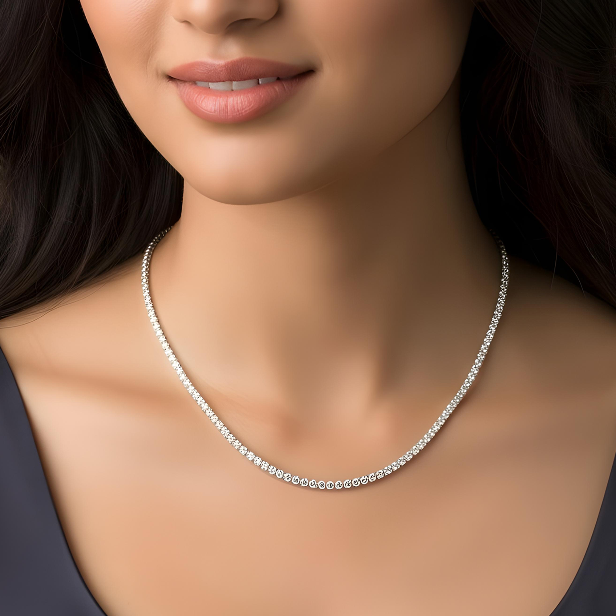 14K Rose Gold Round Diamond Tennis Chain 9.52ct (16"-22")