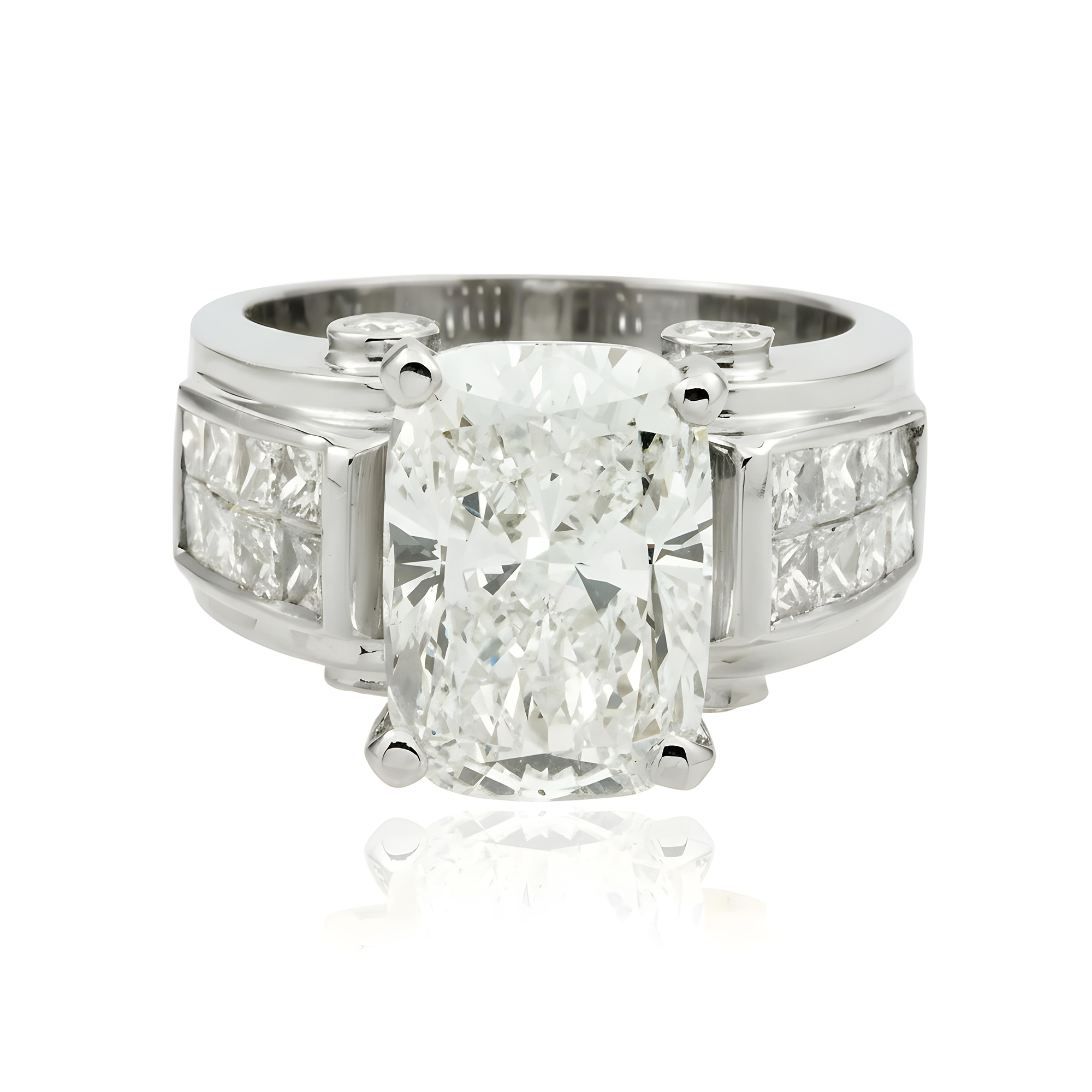 18K Yellow Gold 6.43ct Radiant Diamond Engagement Ring 8.80ctw