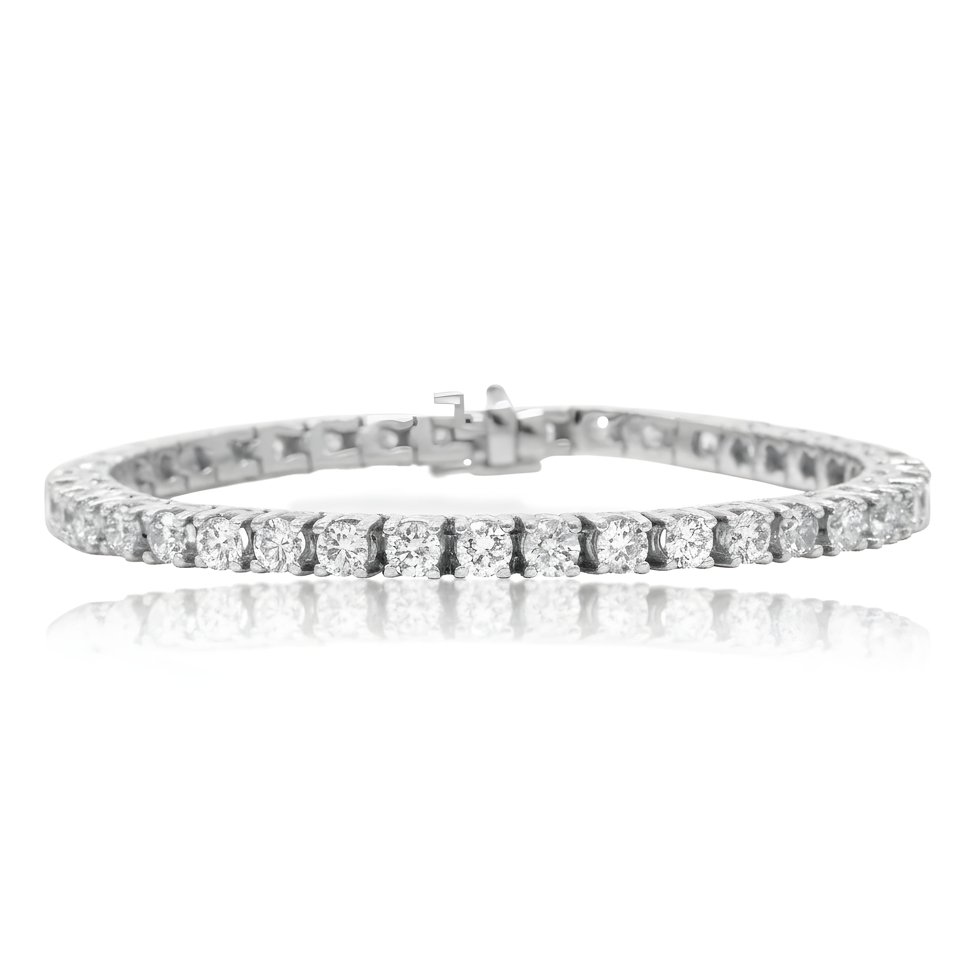 14K Rose Gold Round Diamond Tennis Bracelet 9.78ct