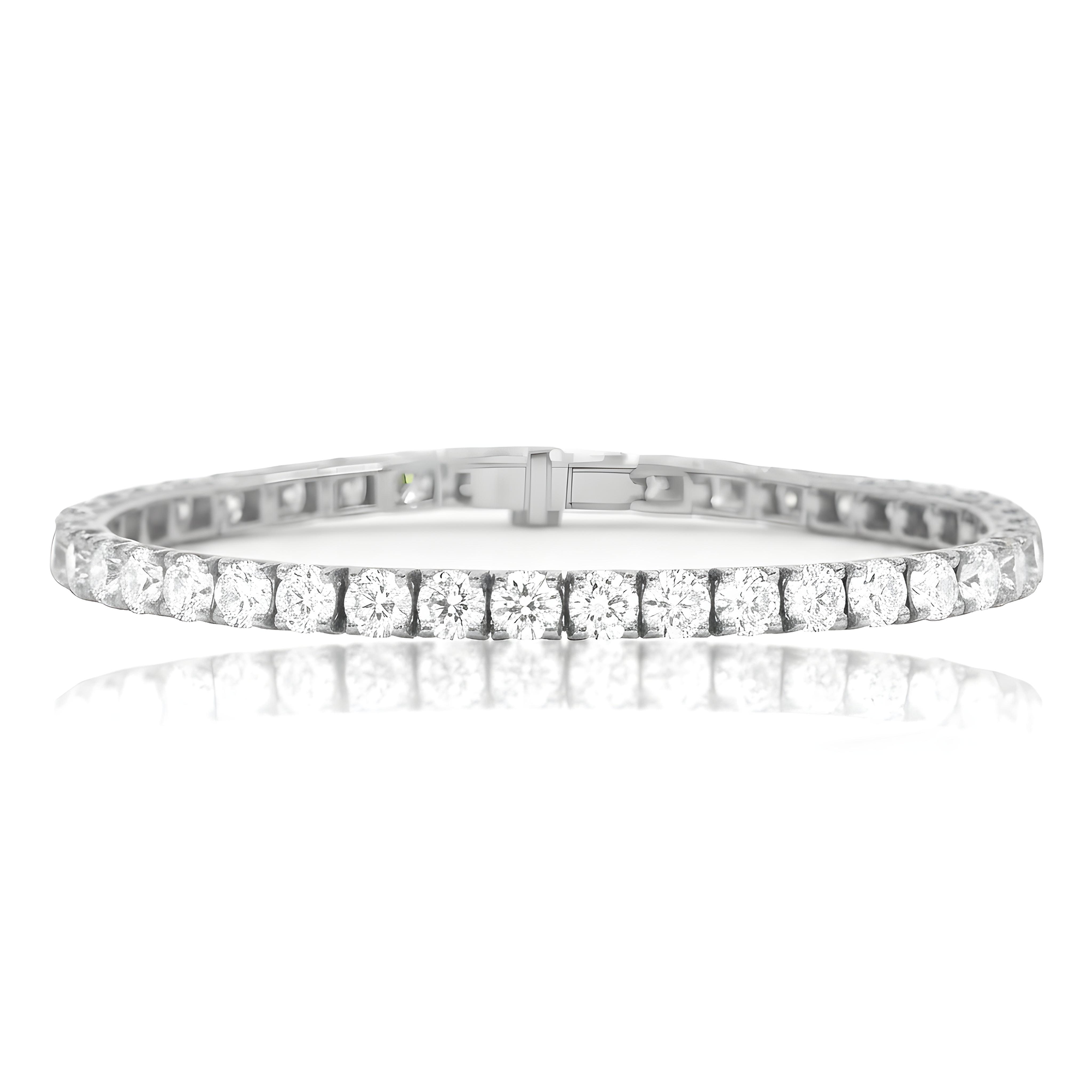 18K Rose Gold Round Diamond Tennis Bracelet 16.40ct