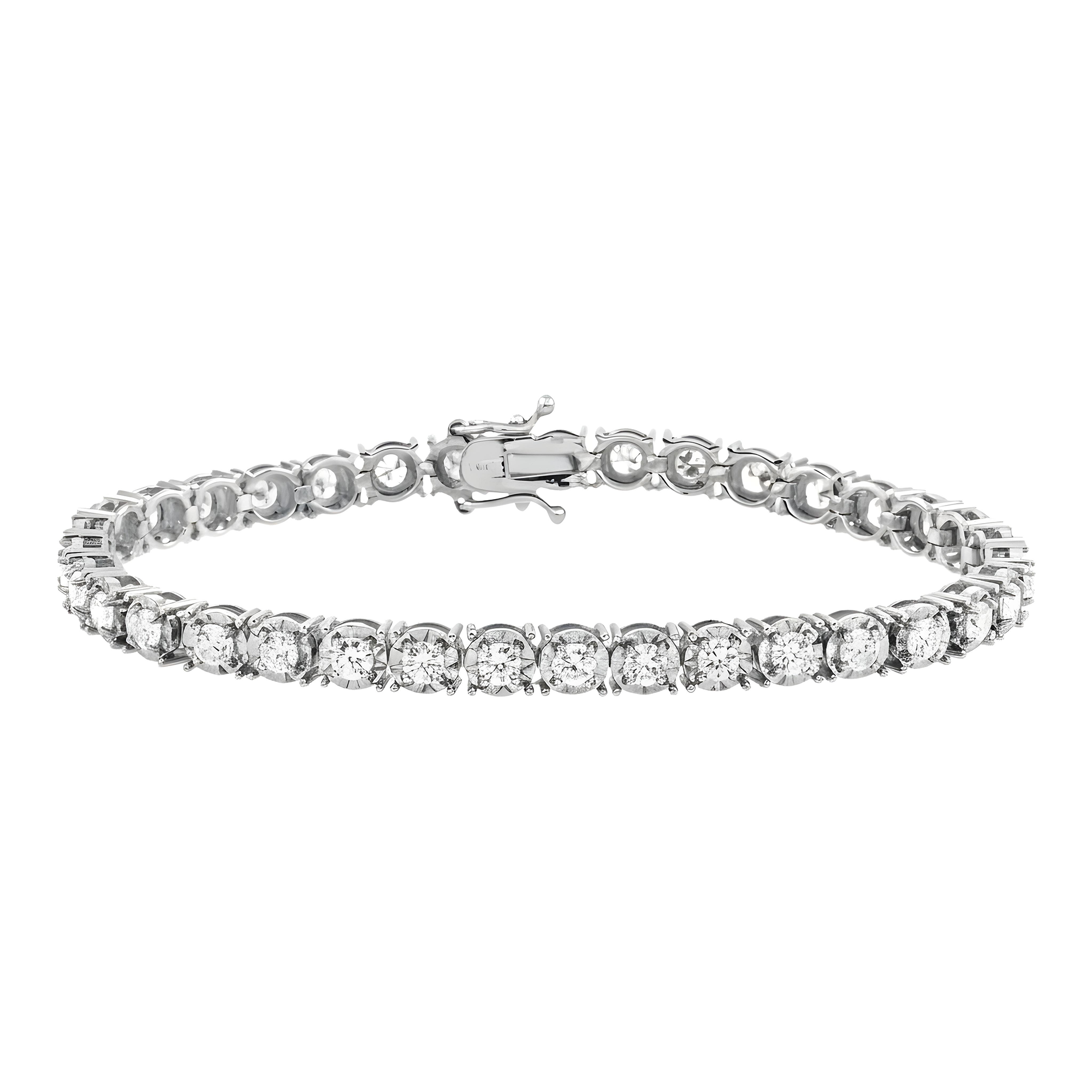 14K Yellow Gold Round Diamond Tennis Bracelet 4.10ct