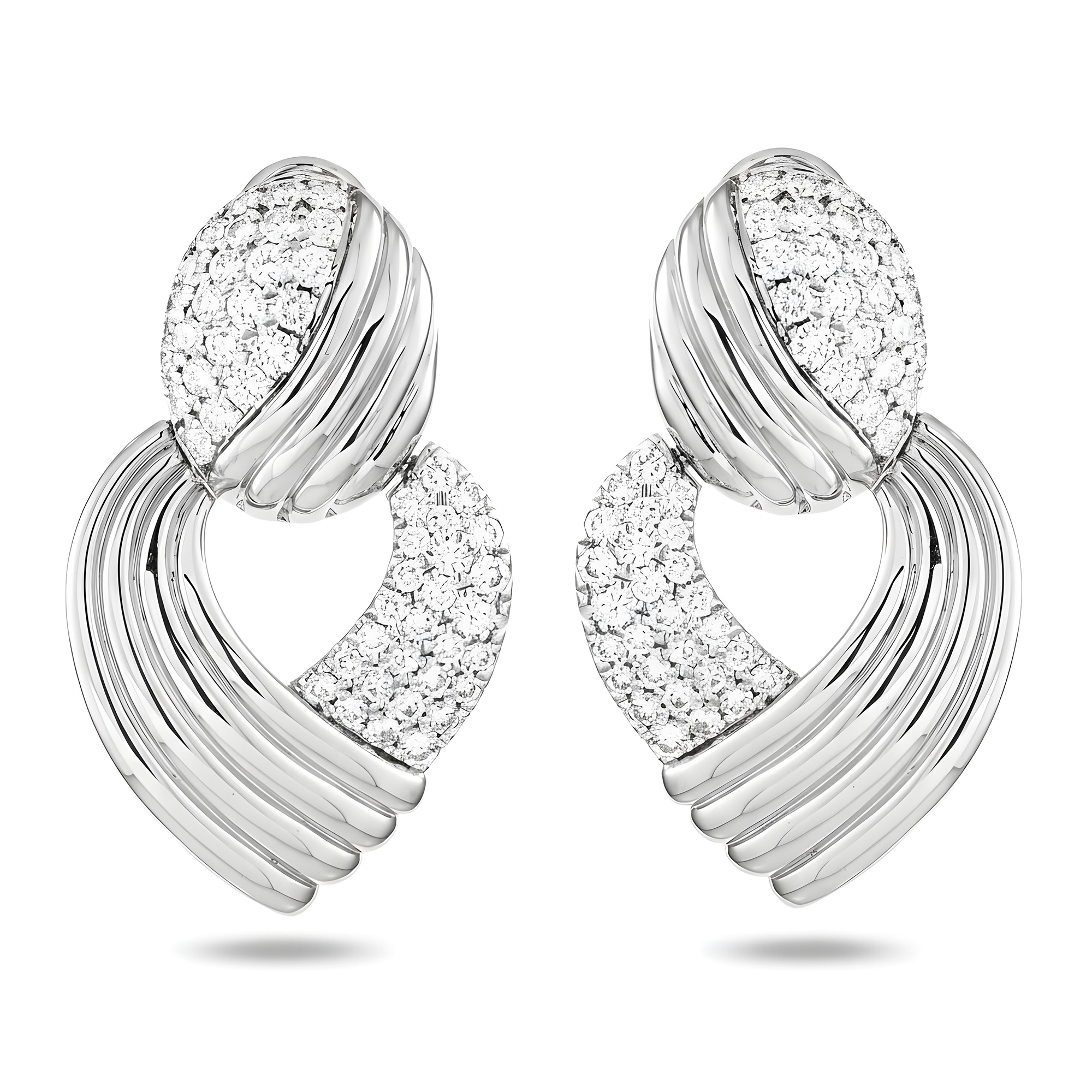 14K Yellow Gold Round Diamond Drop Earrings 1.79ctw