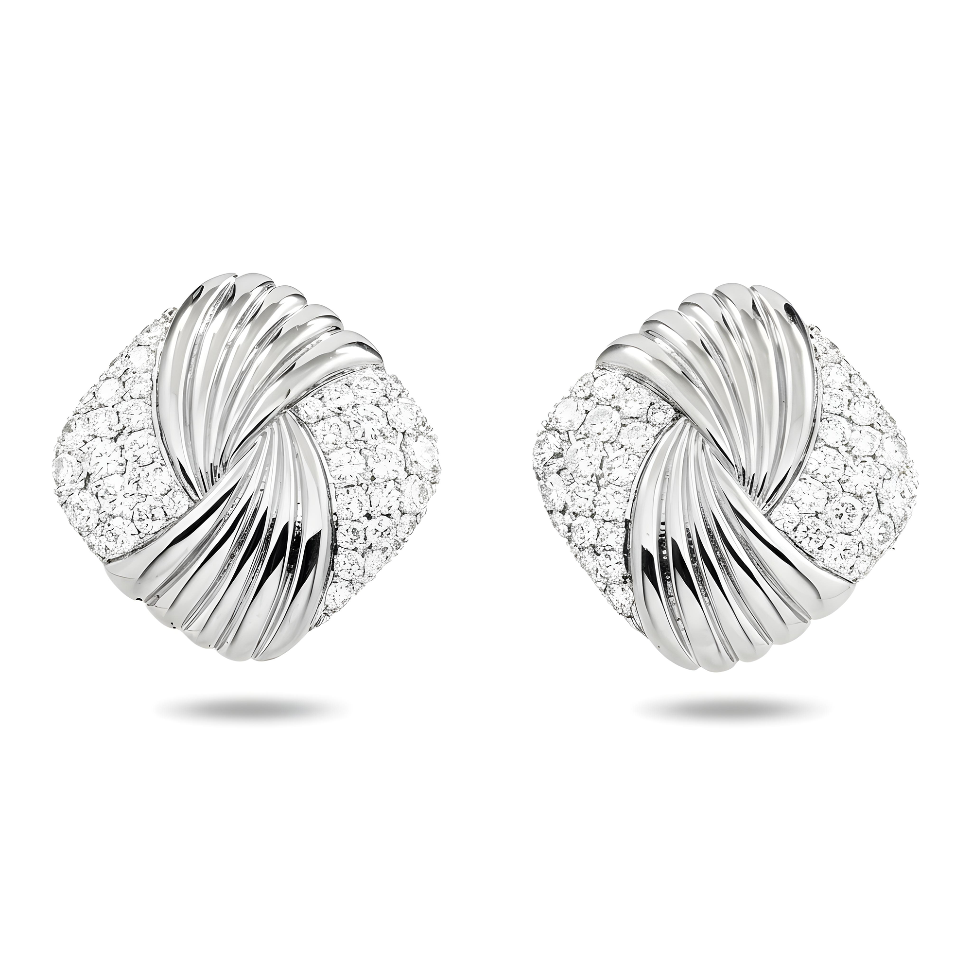 14K Yellow Gold Round Diamond Stud Earrings 2.87ctw