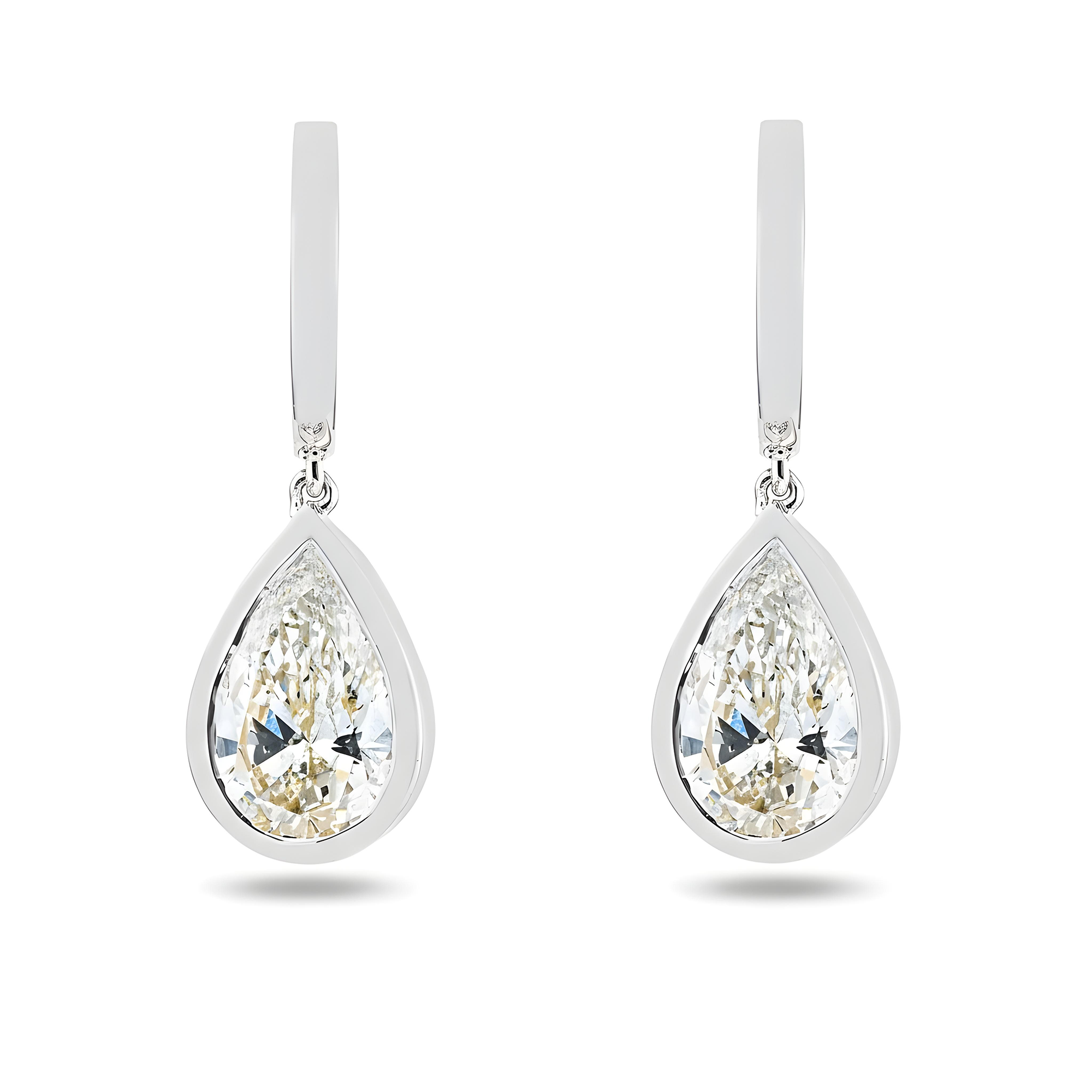 14K Yellow Gold Pear Cut Diamond Drop Earrings 4.06ctw