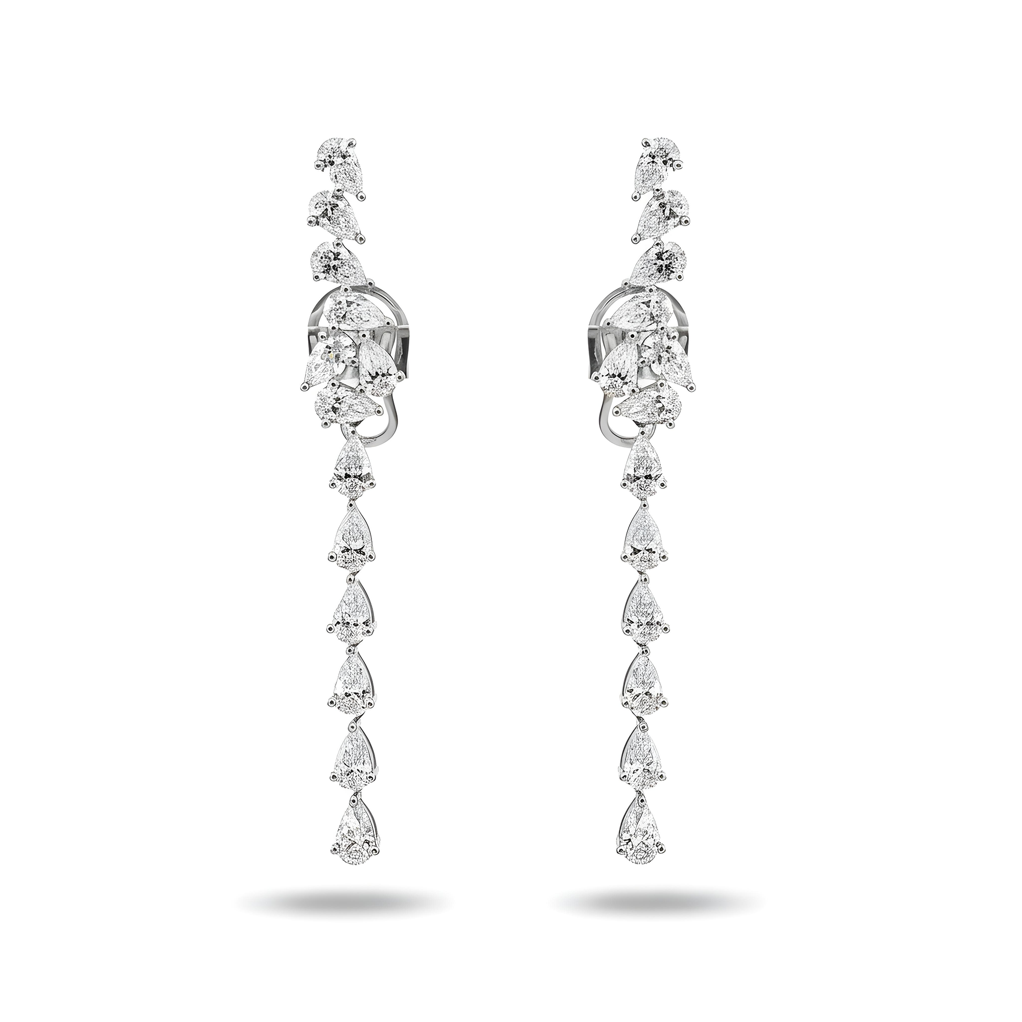 14K Yellow Gold Pear Cut Diamond Drop Earrings 8.27ct