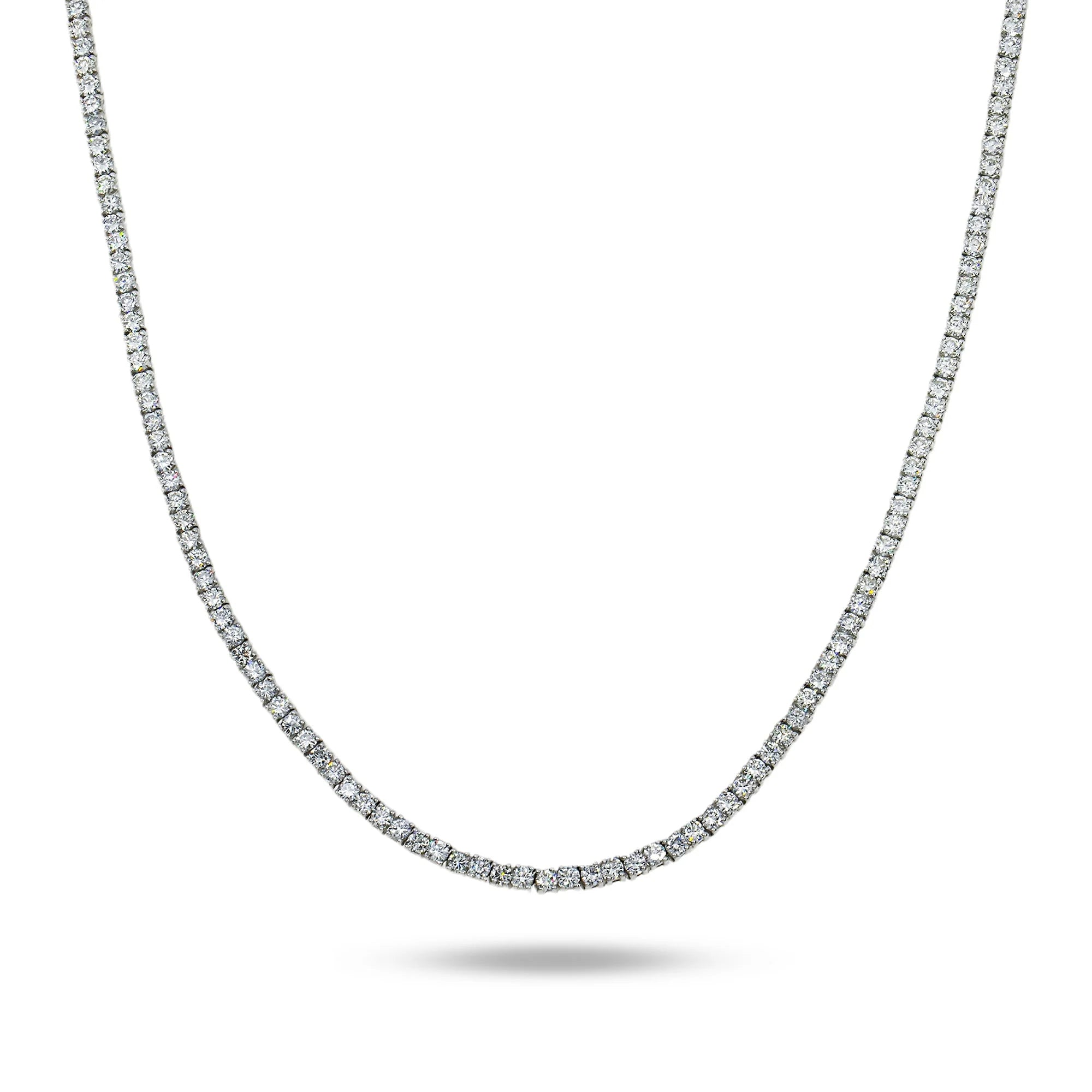 14K Yellow Gold Round Diamond Tennis Chain 18.83ct (16"-24")