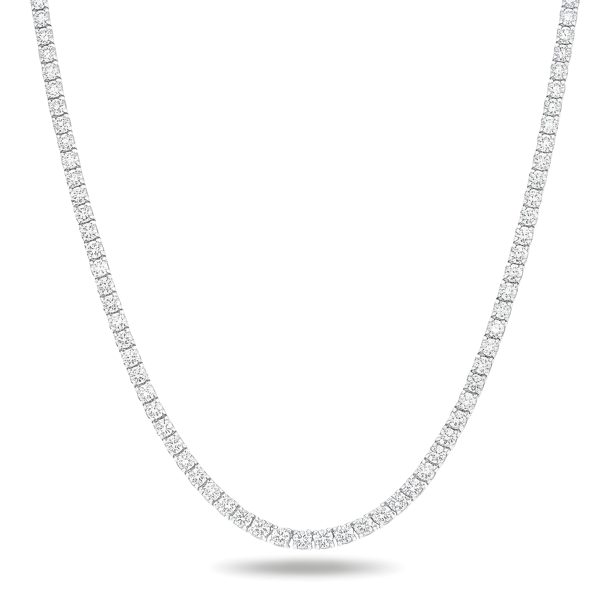 14K Rose Gold Round Diamond Tennis Chain 37.10ct
