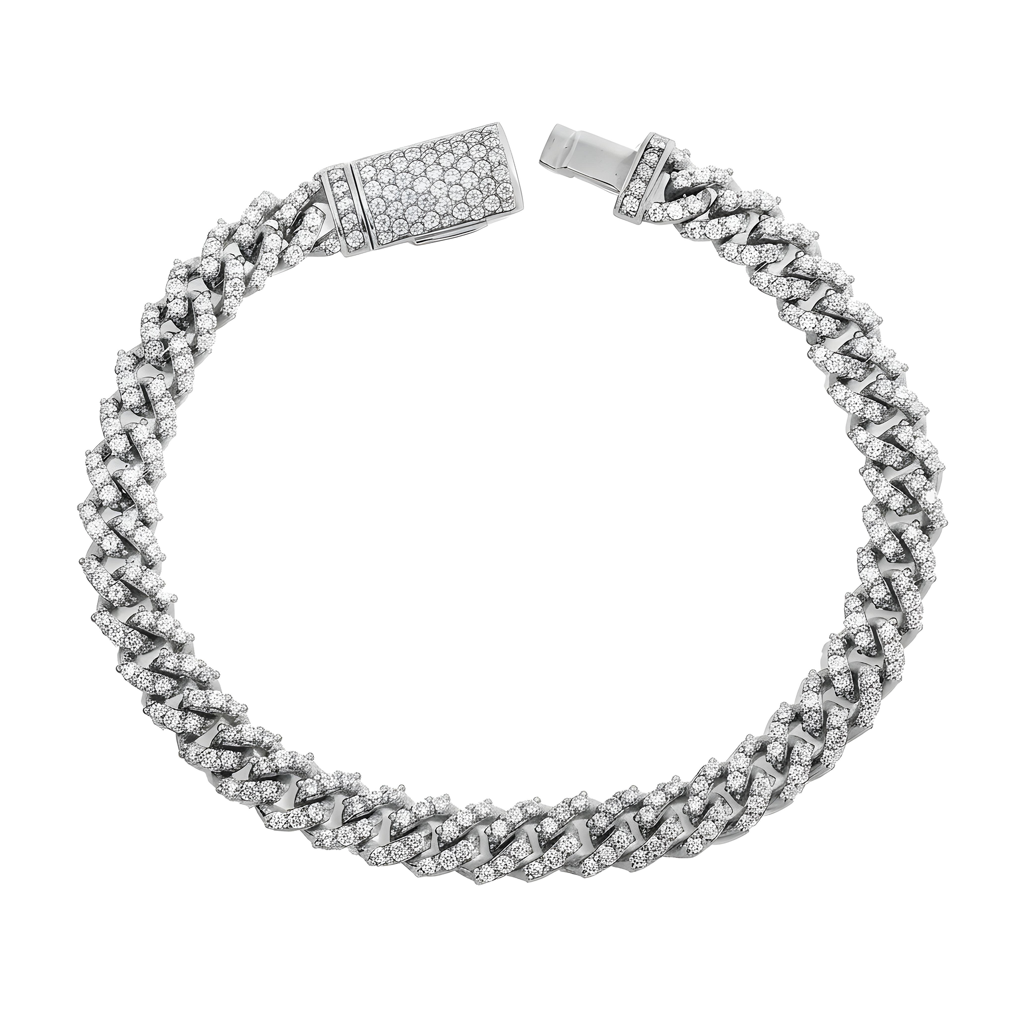 14K Yellow Gold 8mm Round Diamond Cuban Link Bracelet 5.58ct