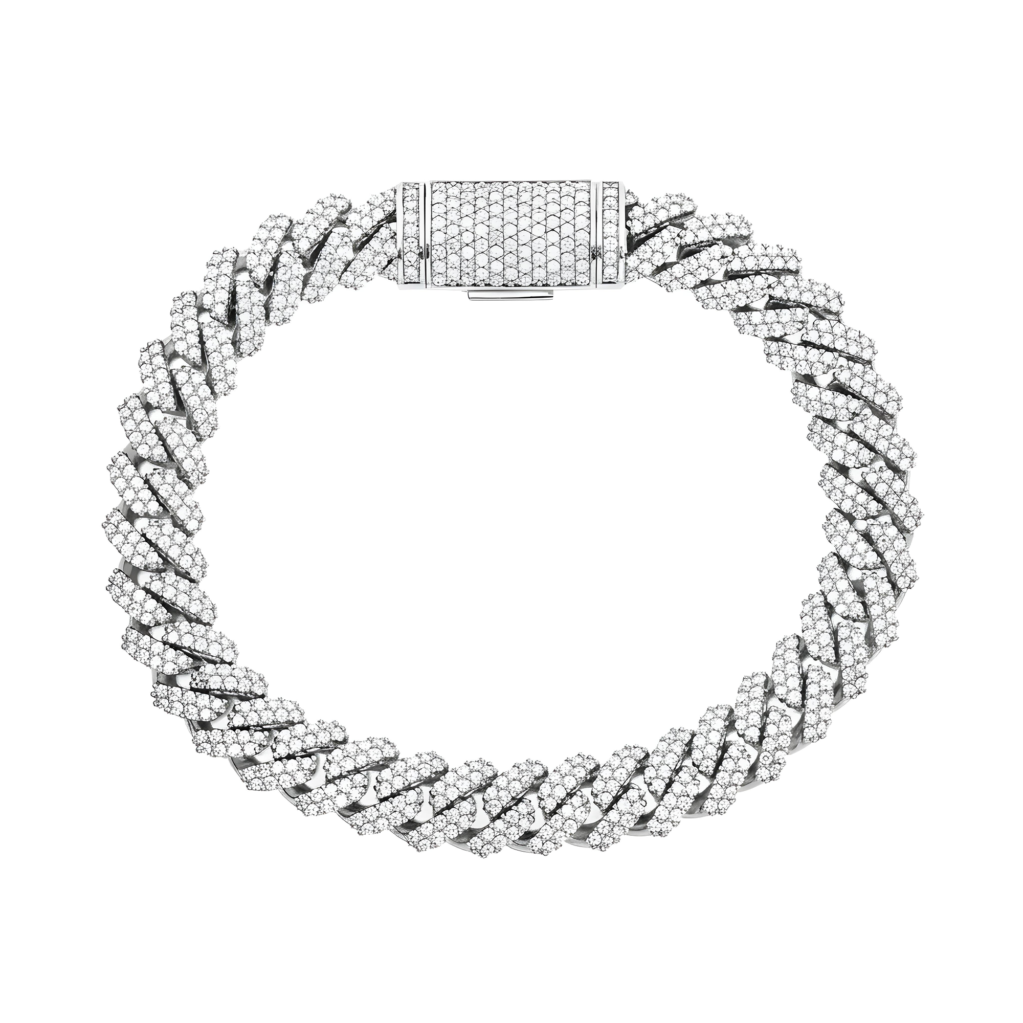 14K Rose Gold 10mm Round Diamond Cuban Link Bracelet 7.0ct