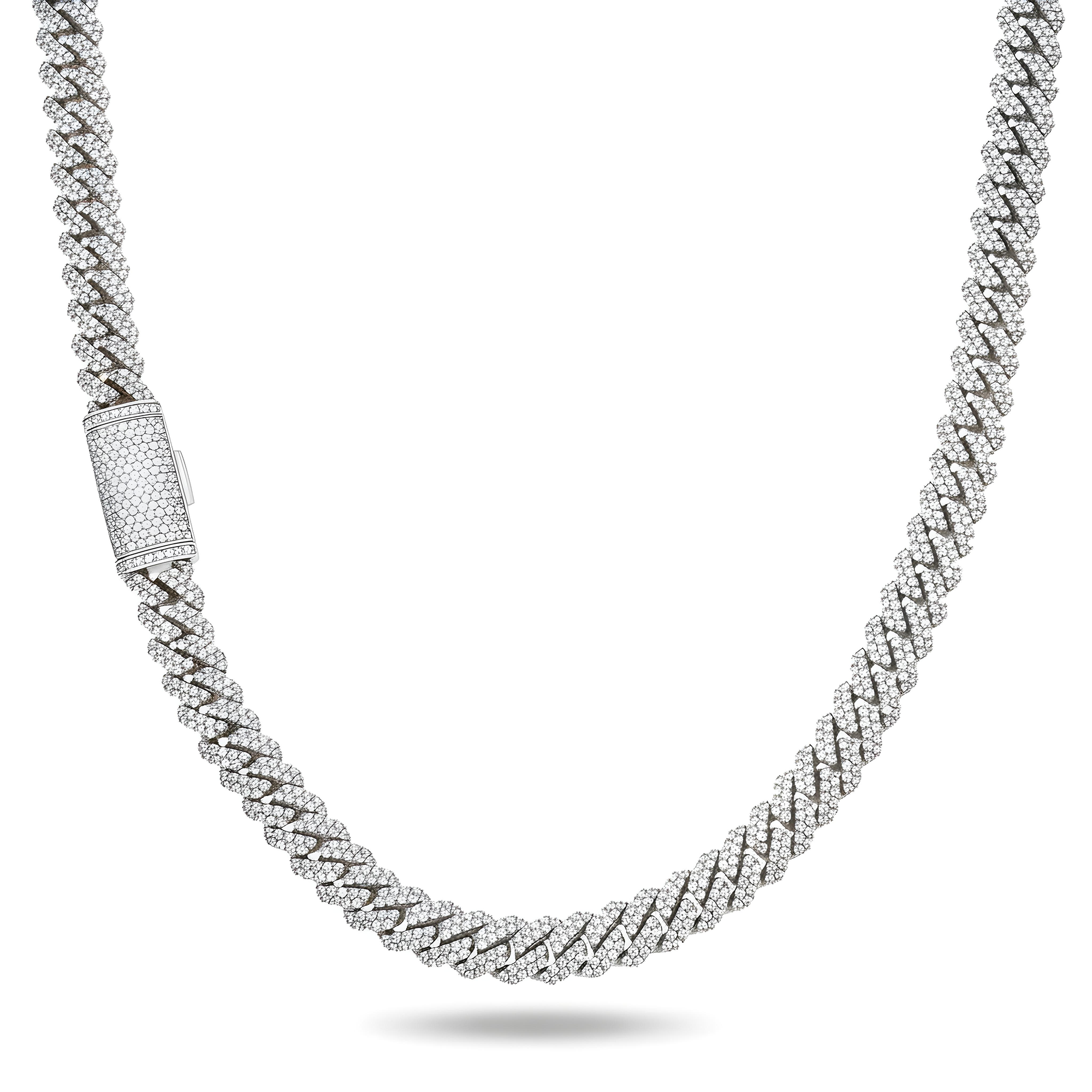 14K Rose Gold 10mm Round Diamond Cuban Link Chain 20.0ct