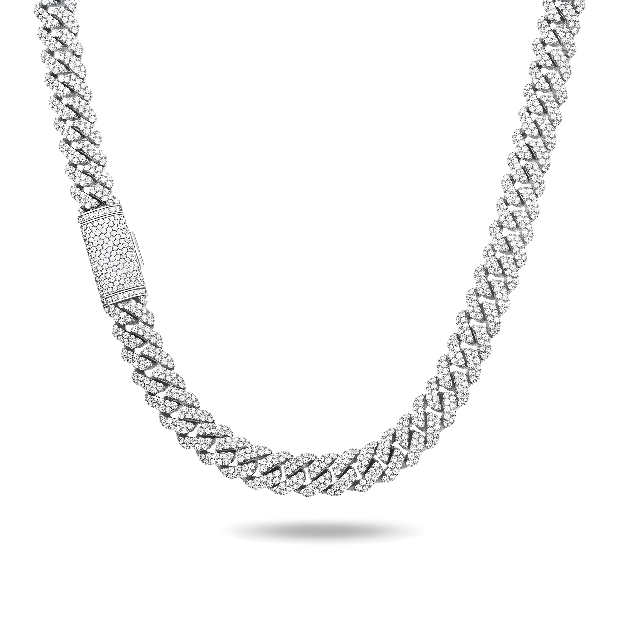 14K Yellow Gold Round Diamond Cuban Link Chain 22.0ct
