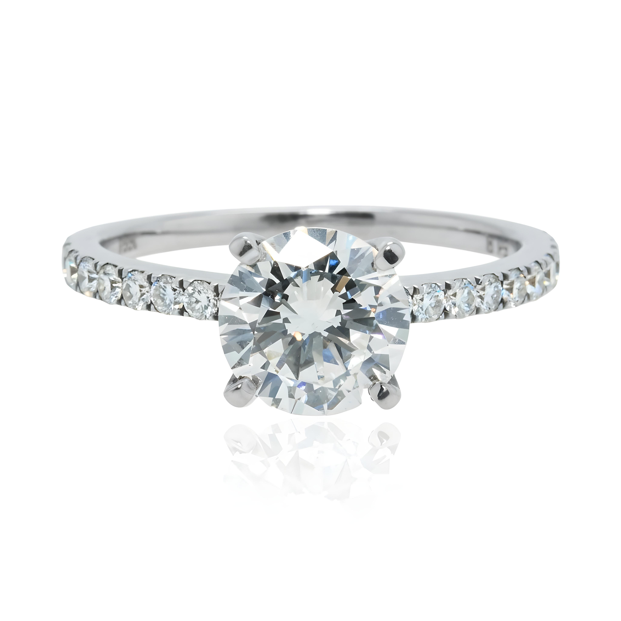 18K Yellow Gold 1.55ct Round Diamond Engagement Ring 1.87ctw