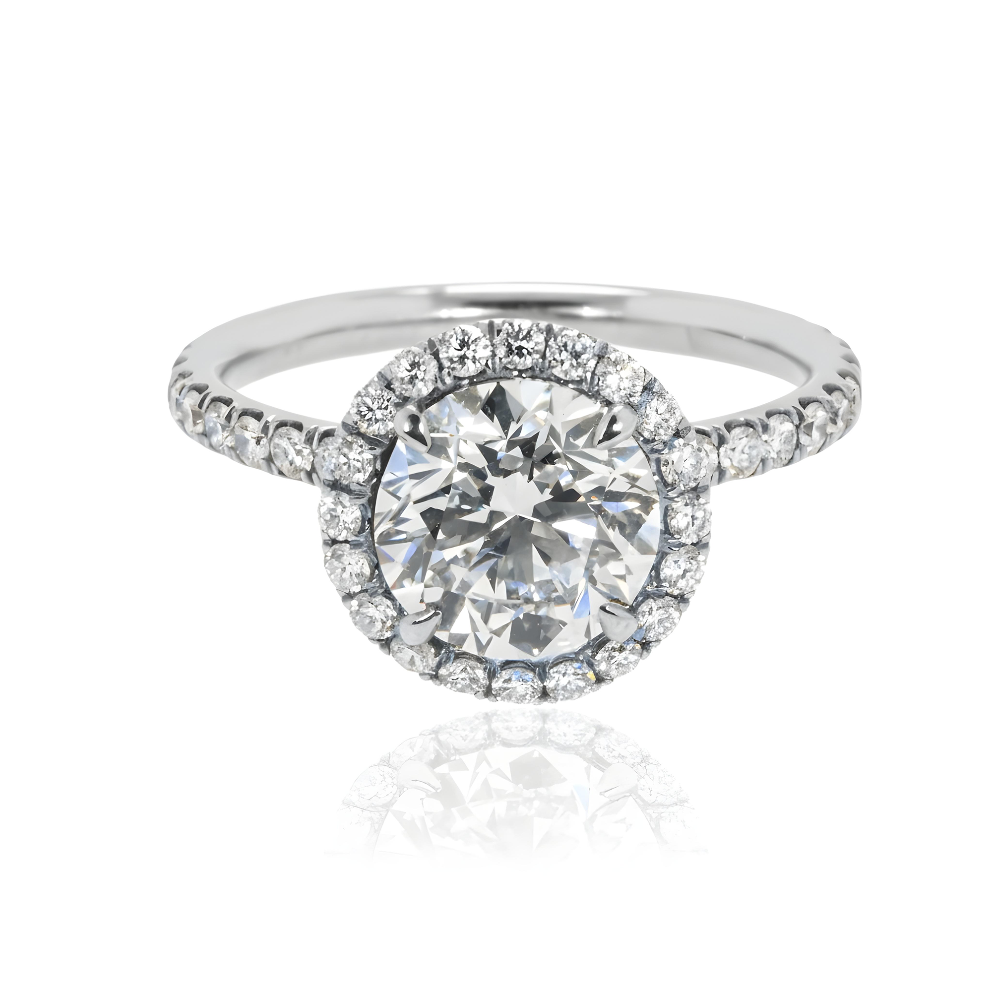 18K Yellow Gold 2.03ct Round Diamond Engagement Ring 2.83ctw