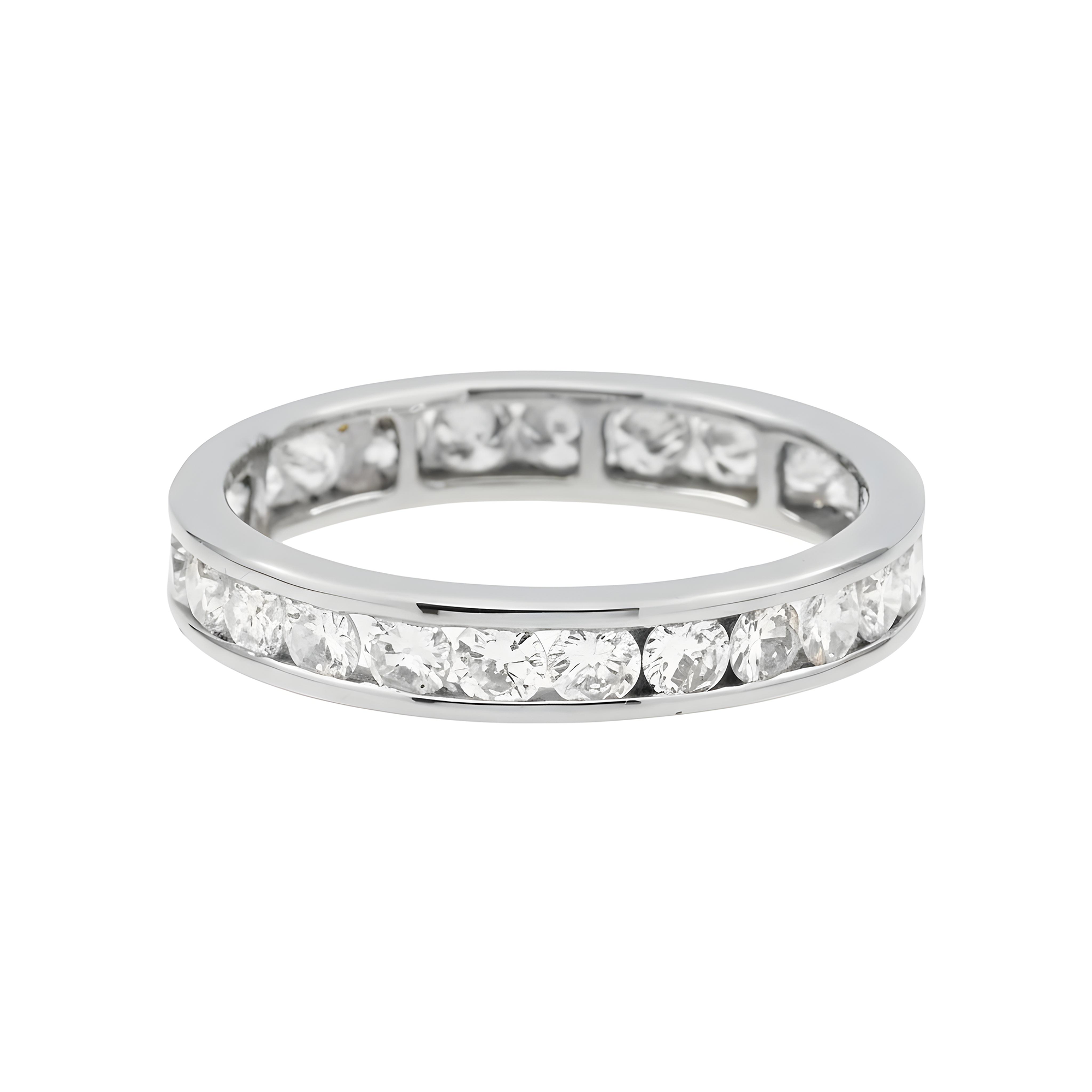 14K Rose Gold Channel Set Round Diamond Eternity Ring 1.55ct (Size 6.5)