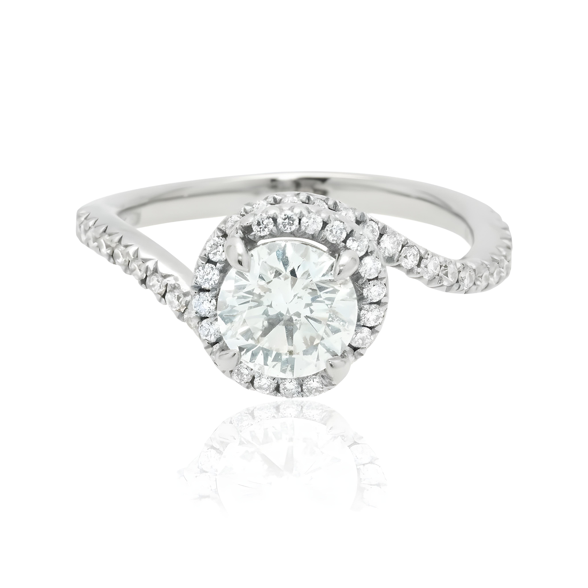 14K Rose Gold 1.10ct Round Diamond Engagement Ring 1.47ctw