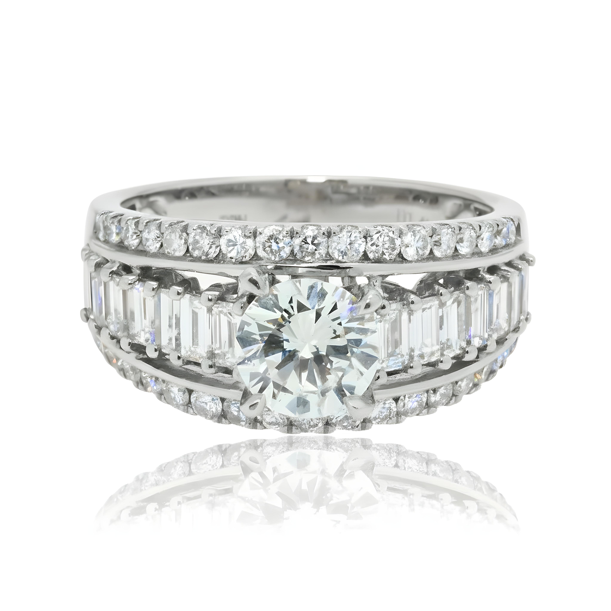 14K Rose Gold 1.0ct Round Diamond Engagement Ring 2.47ctw