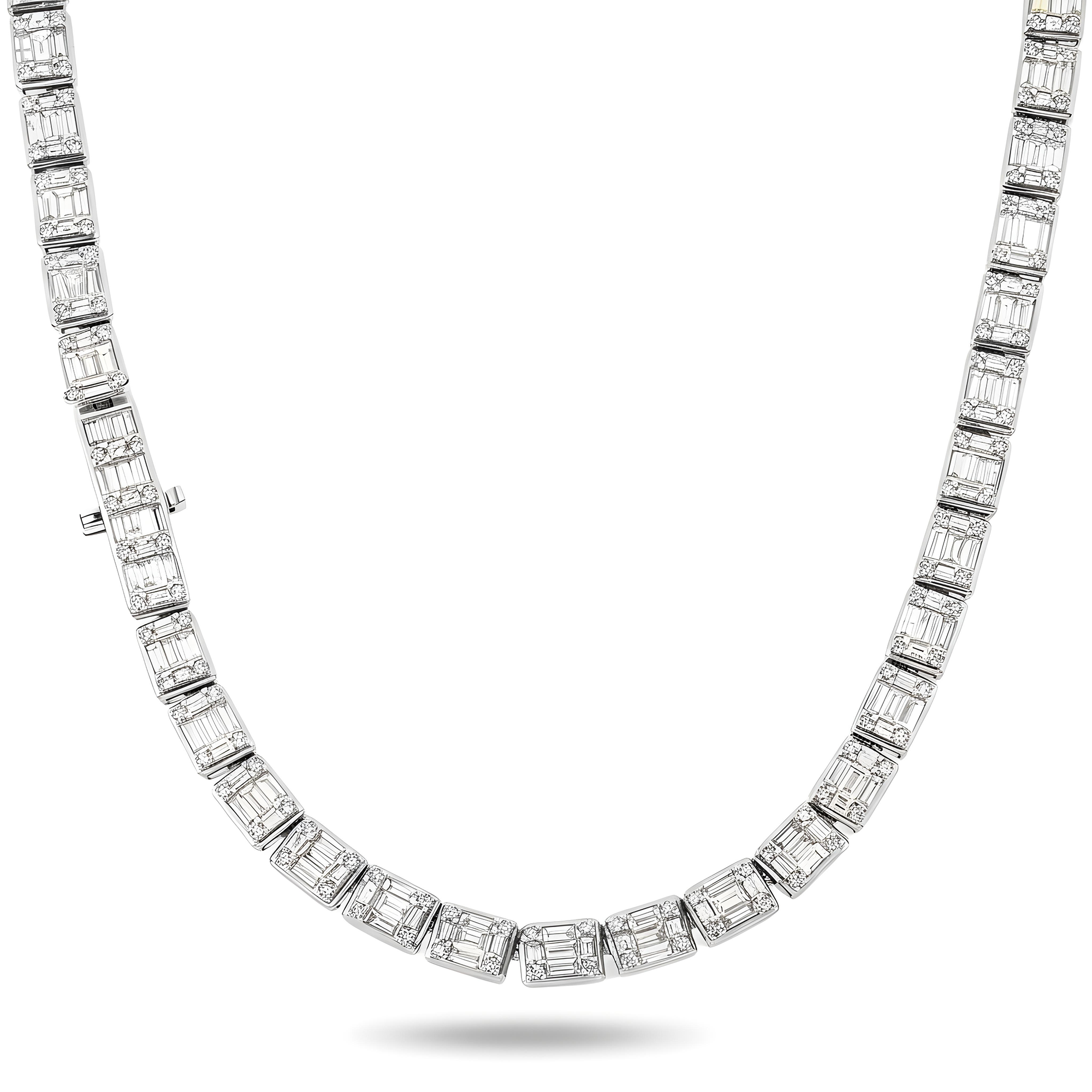 14K Yellow Gold Baguette & Round Diamond Chain 22.33