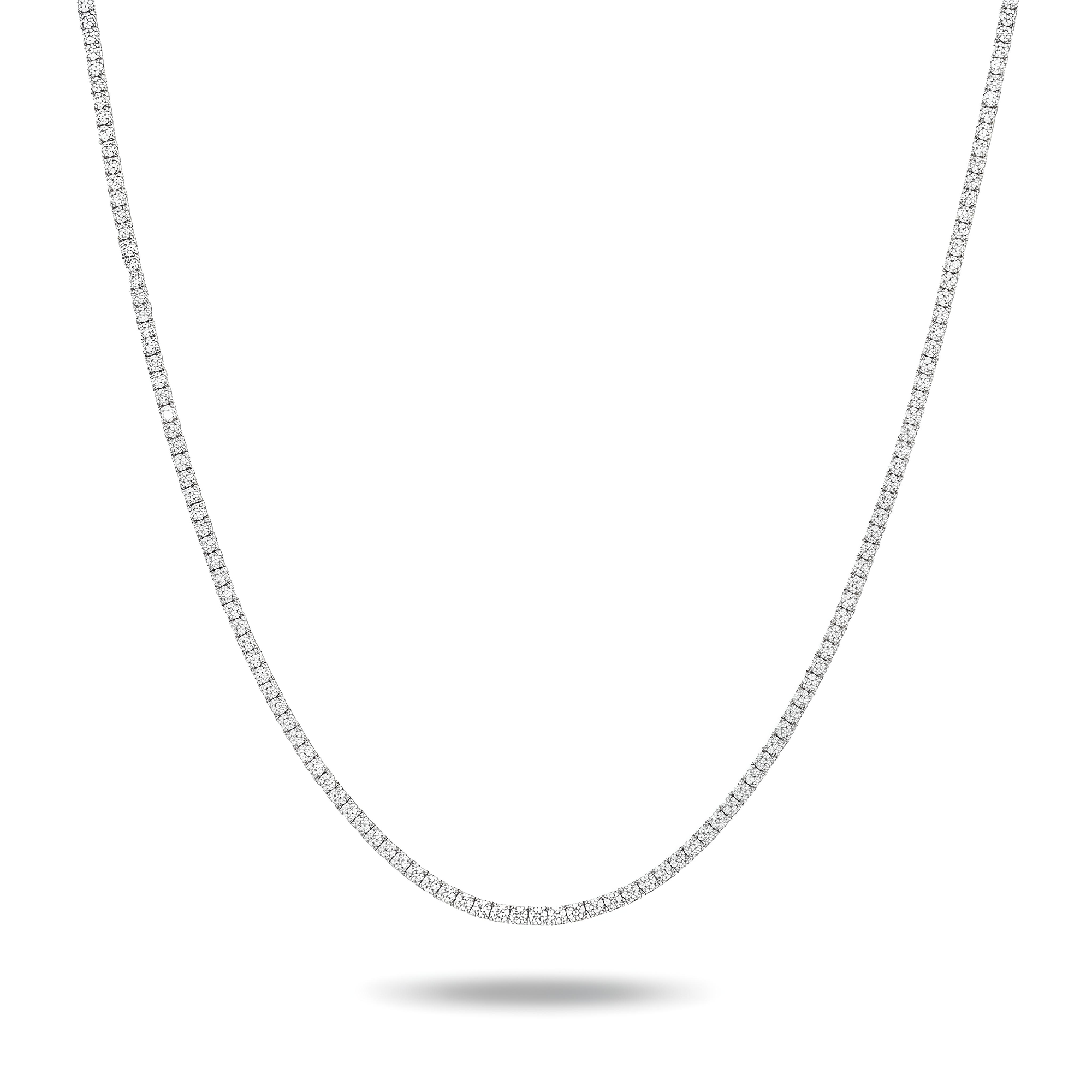 14K Rose Gold Round Diamond Tennis Chain 9.35ct