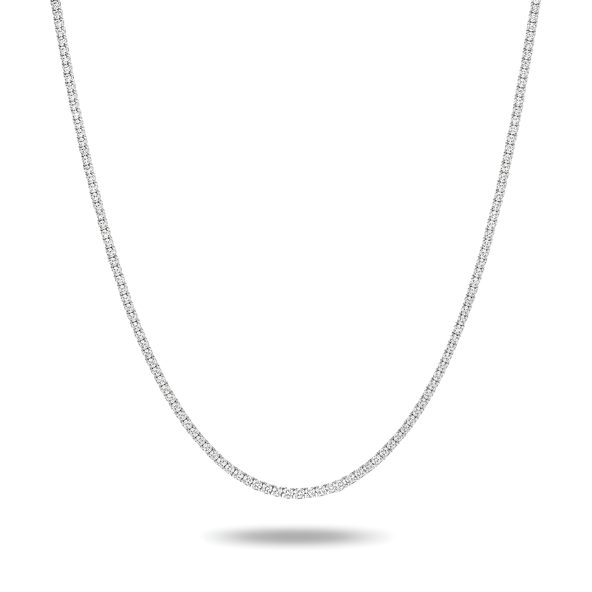 14K Rose Gold Round Diamond Tennis Chain 9.52ct (16"-22")