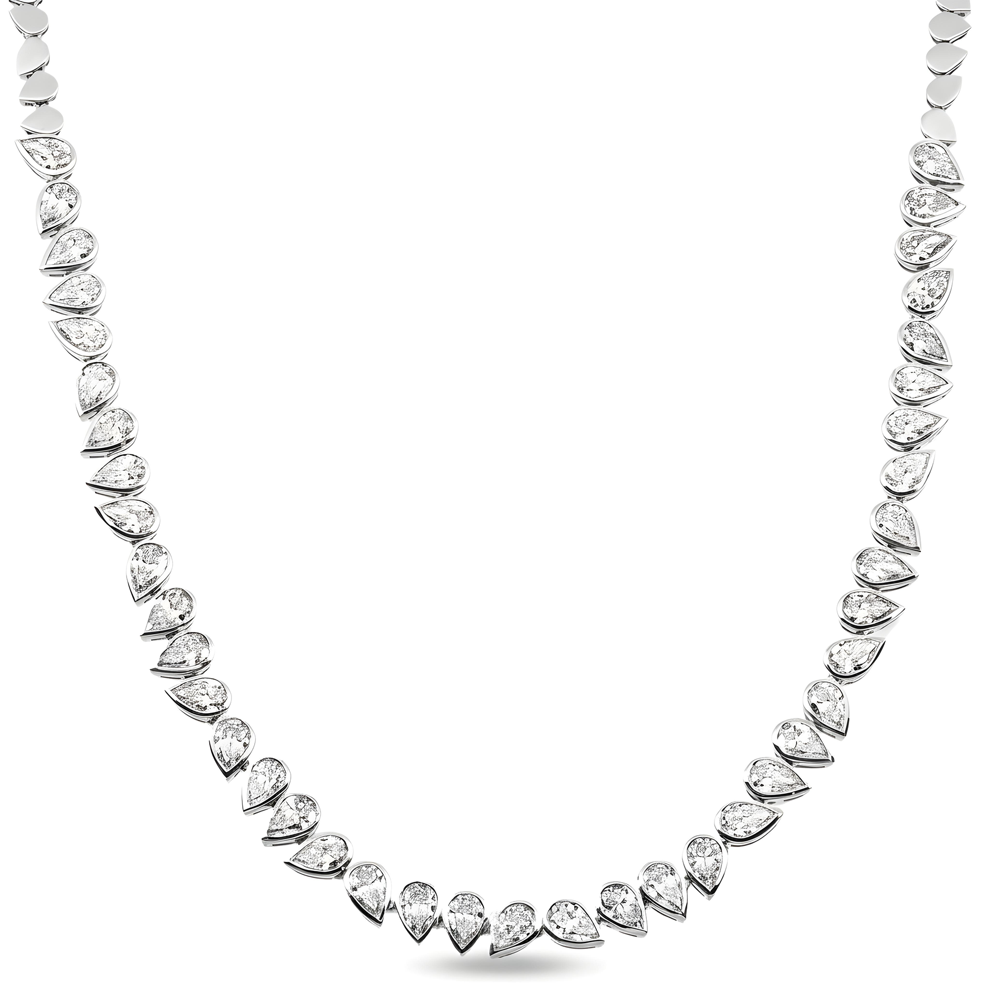 14K Yellow Gold Bezel Set Pear Cut Diamond Necklace 11.66ct