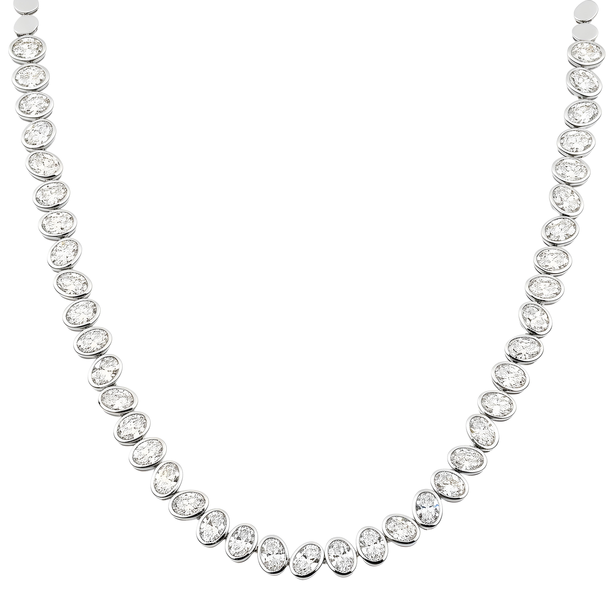 14K Yellow Gold Bezel Set Oval Cut Diamond Tennis Chain 12.91ct