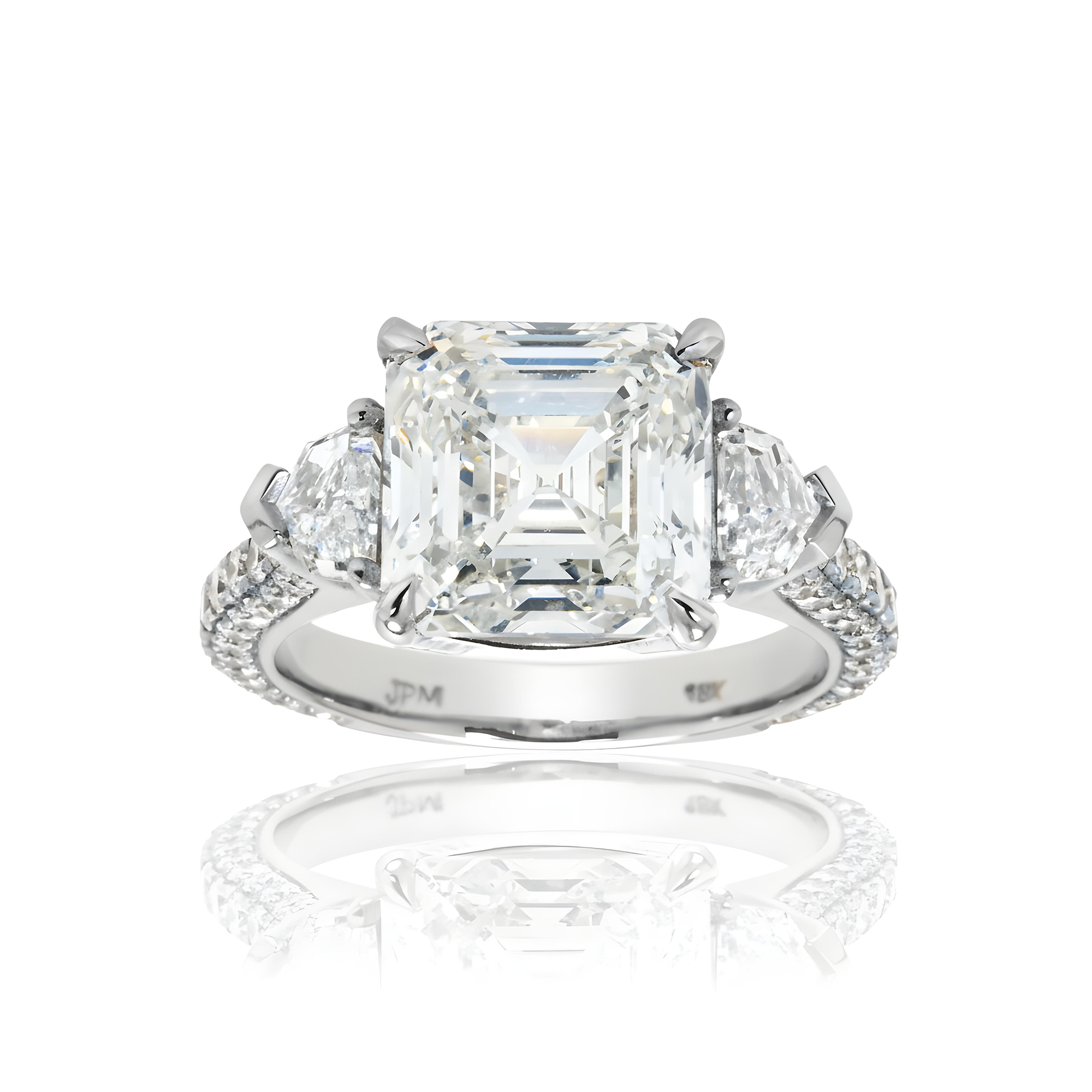 GIA 18K Rose Gold Asscher Cut Diamond Engagement Ring 7.82ctw