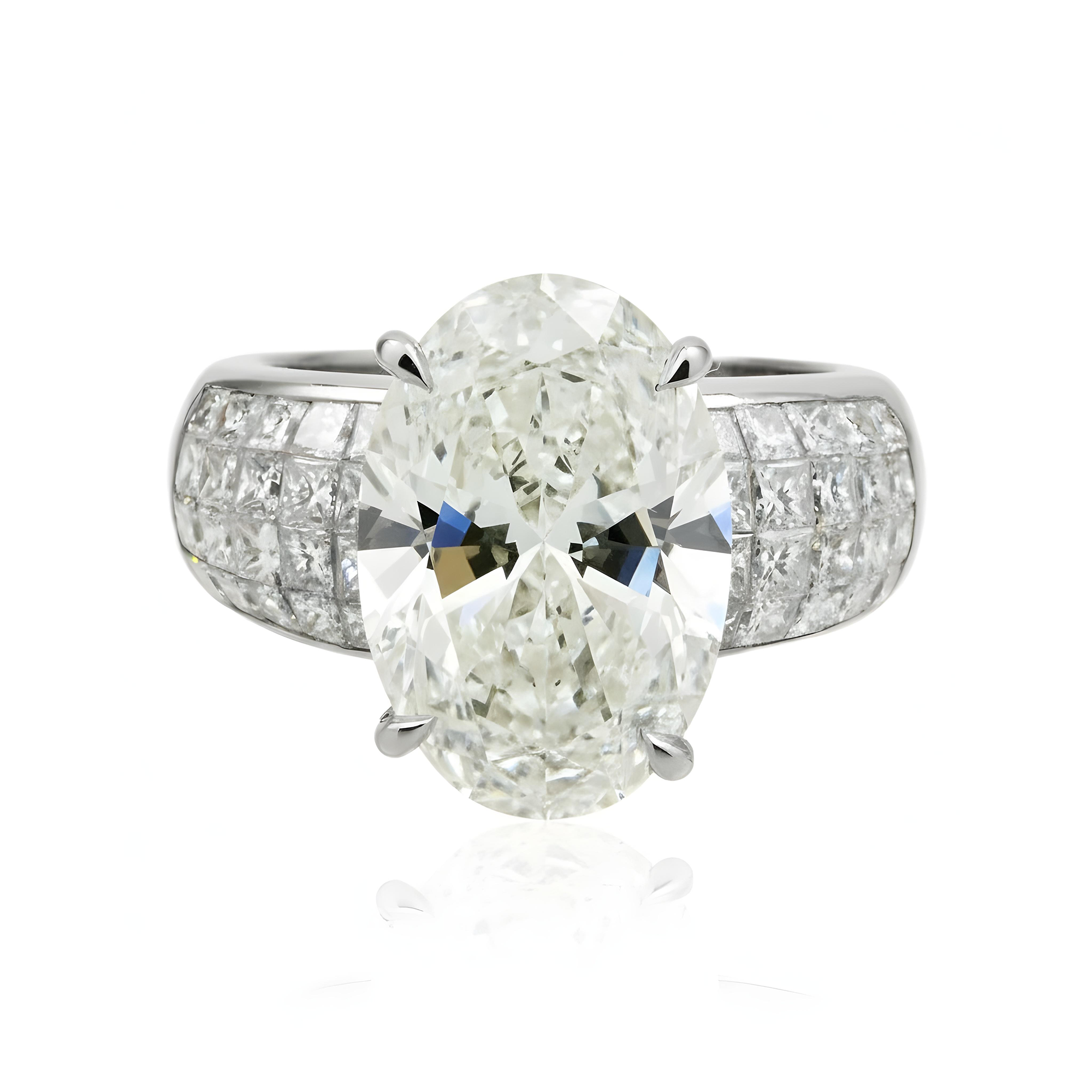 18K Yellow Gold 6.16ct Oval Diamond Engagement Ring 8.15ctw