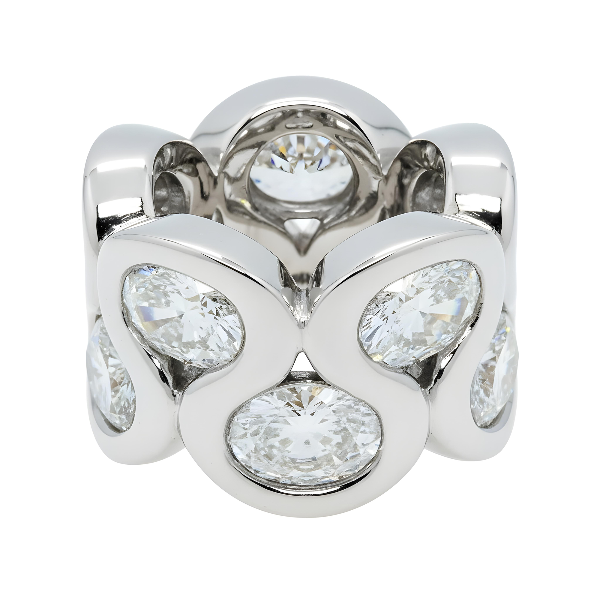 IGI 14K Yellow Gold Oval Diamond Honeycomb Ring 15.47ct