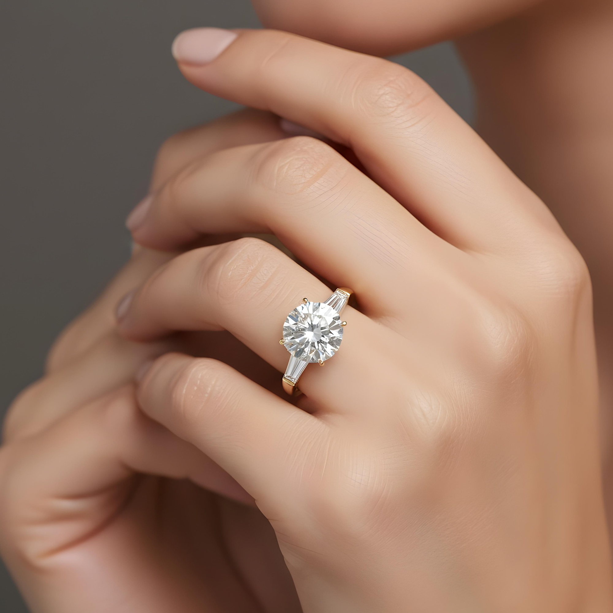 18K White Gold 7ct Round Cut Triple Diamond Engagement Ring 8.51ctw
