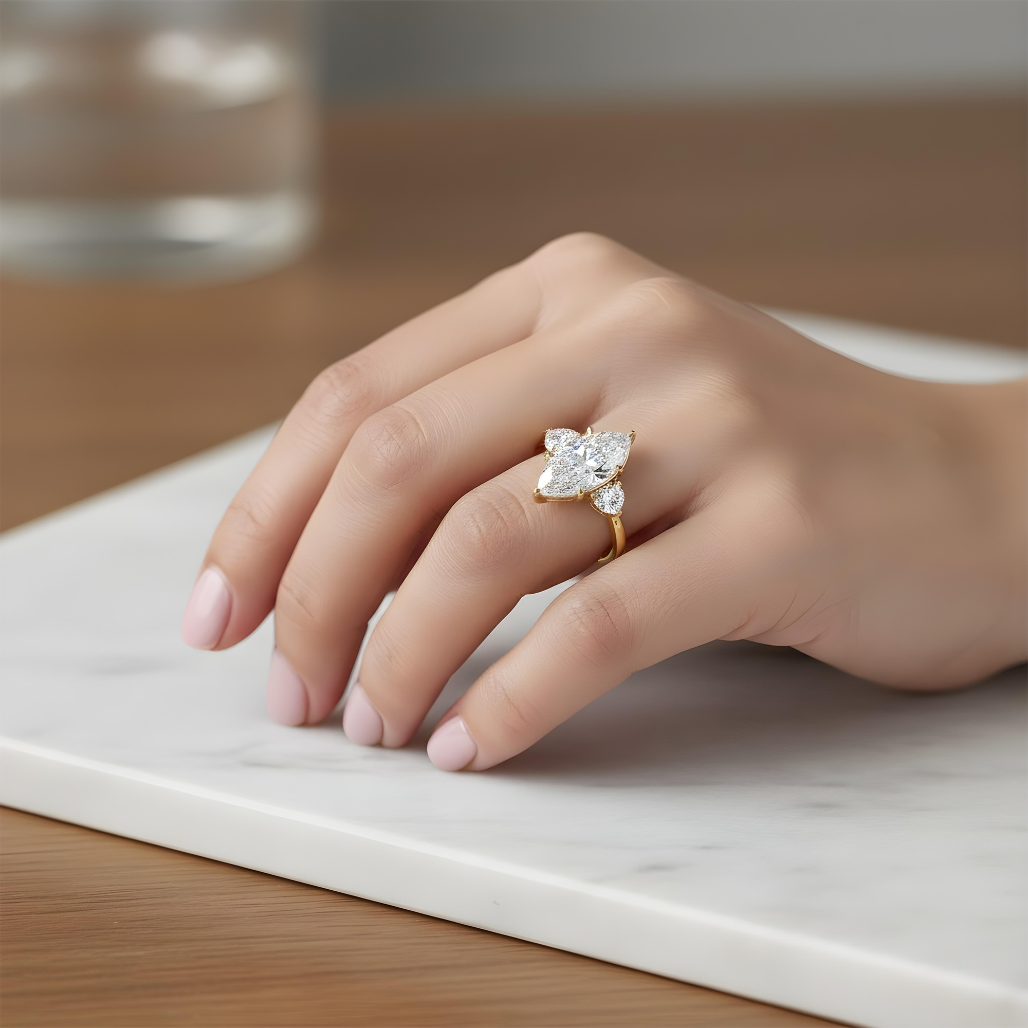 Platinum 10.06ct Marquise Diamond Engagement Ring 12.14ctw