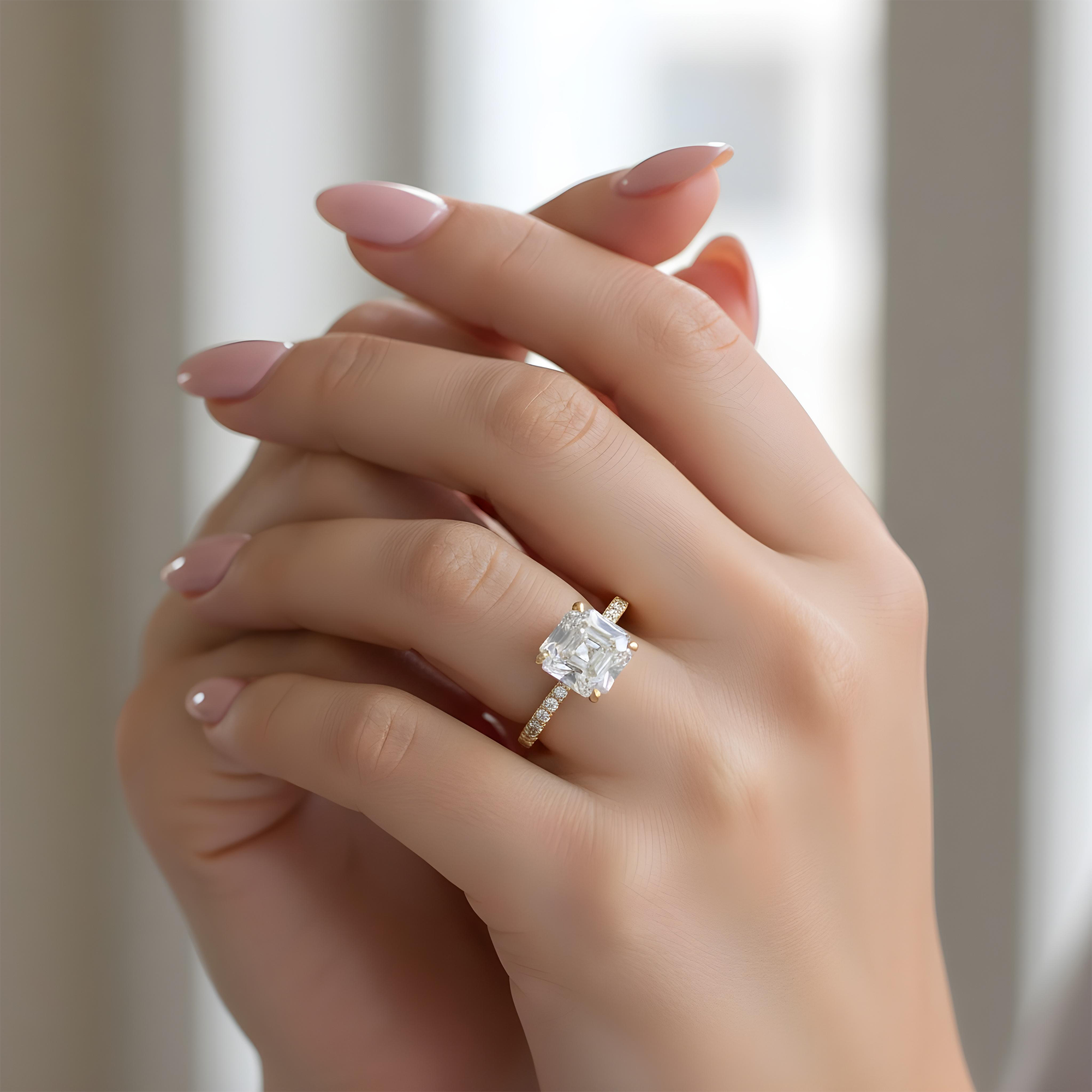 GIA Platinum 6.28ct Asscher Cut Diamond Engagement Ring 7.09ctw