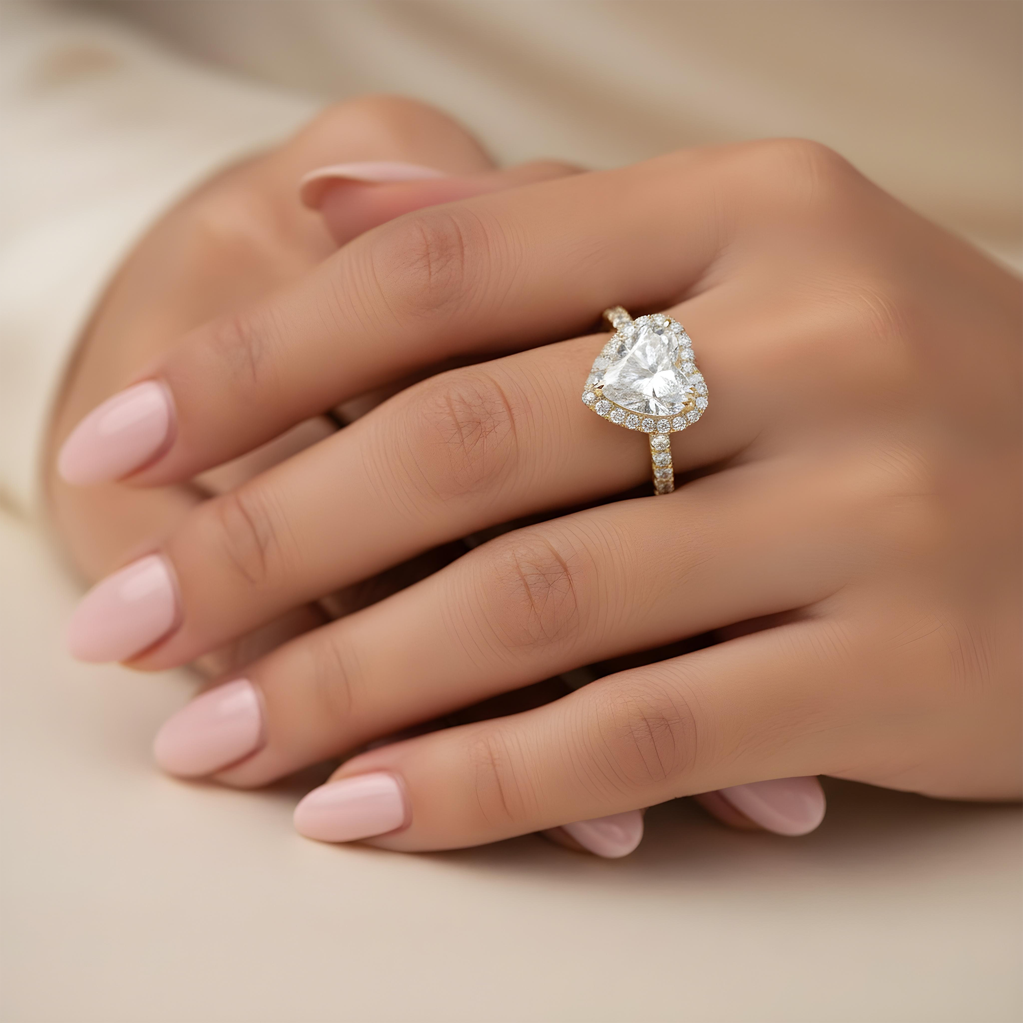 GIA Platinum 2.01ct Heart Cut Diamond Engagement Ring 2.71ctw