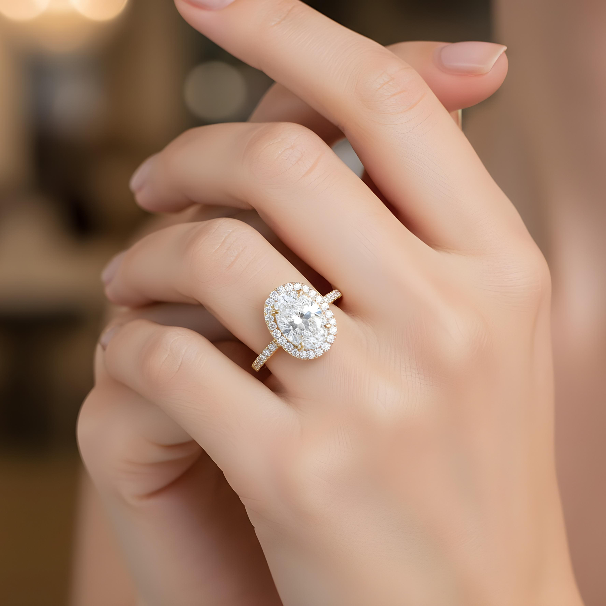 GIA 18K White Gold 4.01ct Oval Cut Diamond Engagement Ring 4.84ct