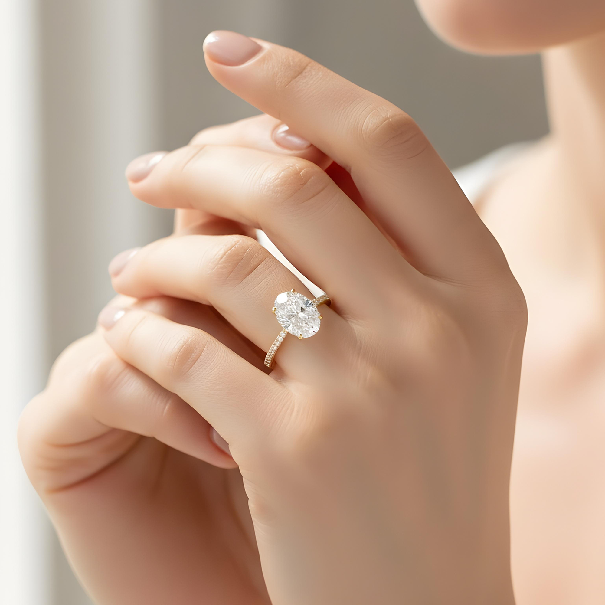 GIA Platinum 2.63ct Oval Cut Diamond Engagement Ring 2.63ctw