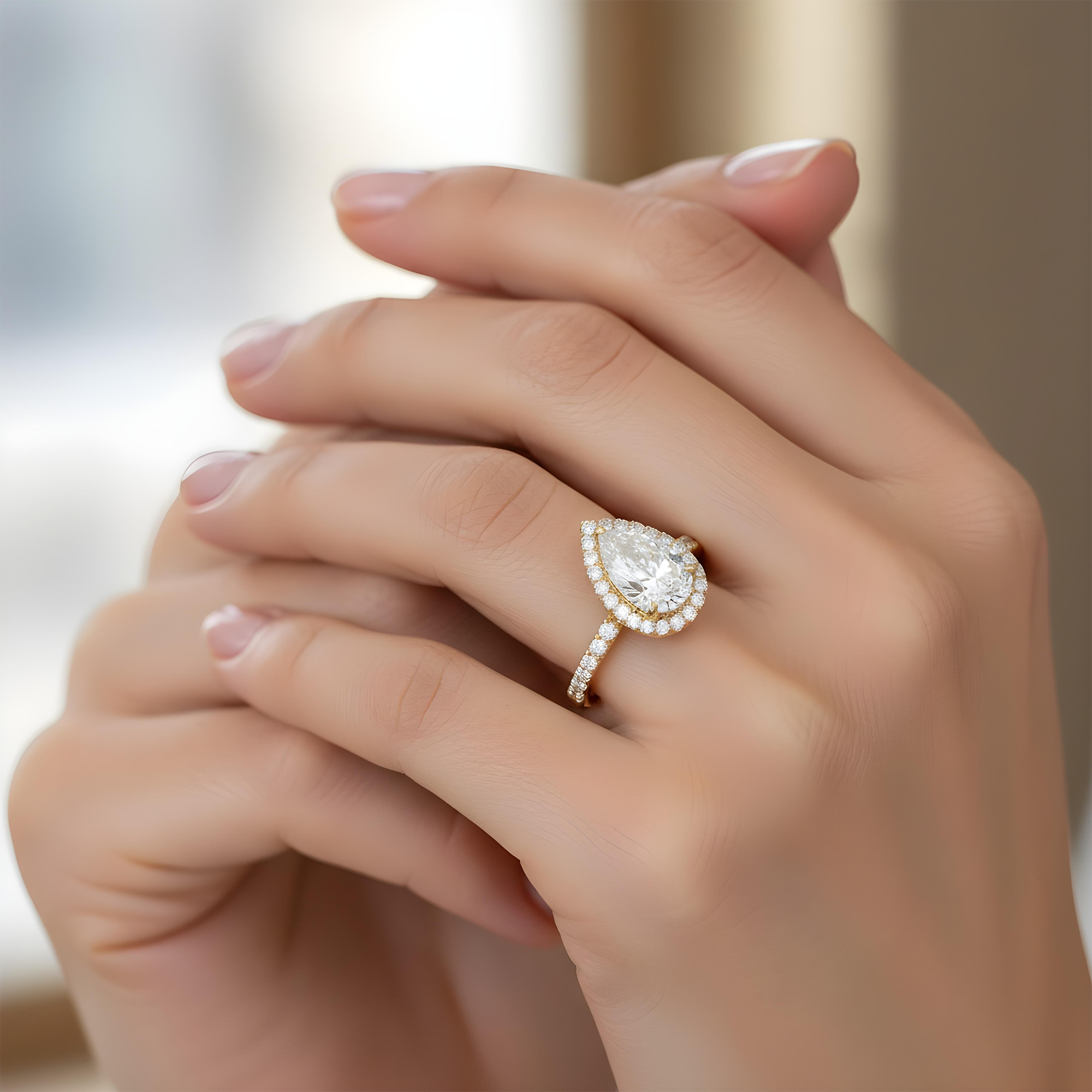 GIA Platinum 2.90ct Internally Flawless Pear Cut Diamond Engagement Ring 3.10ctw