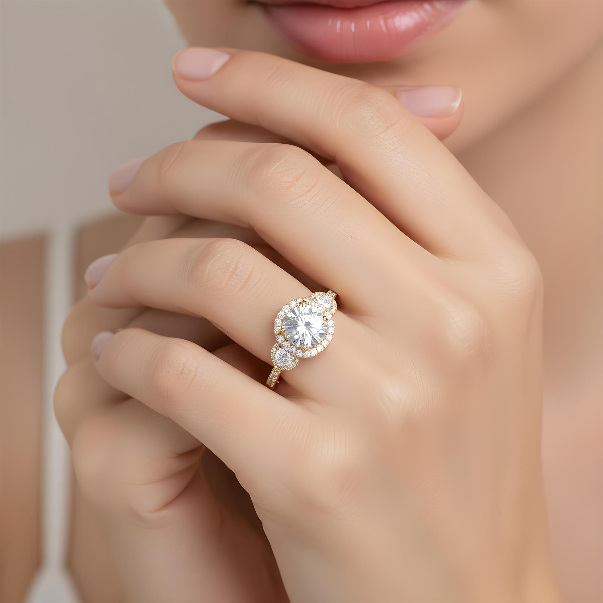 GIA 18K White Gold 4.40ct Round Triple Diamond Engagement Ring 6.17ctw