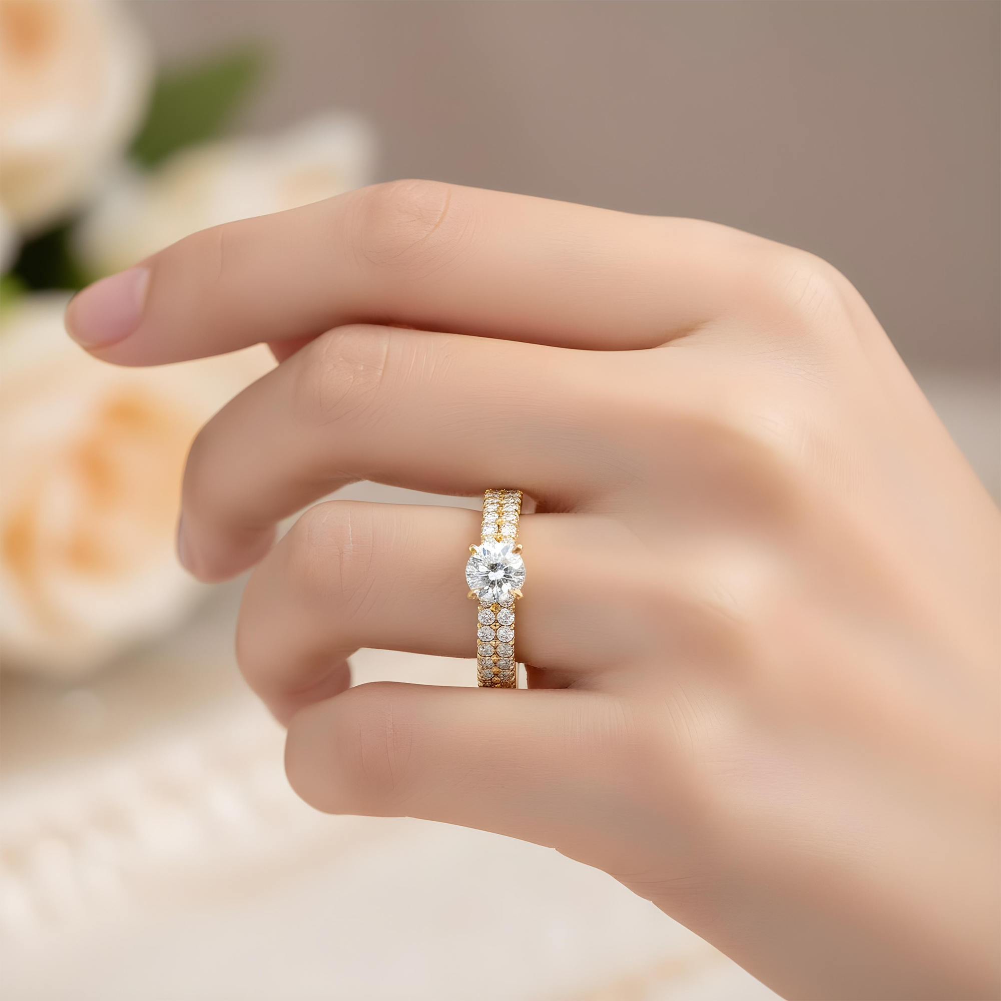 14K Rose Gold 1.17ct Round Diamond Engagement Ring 2.57ctw