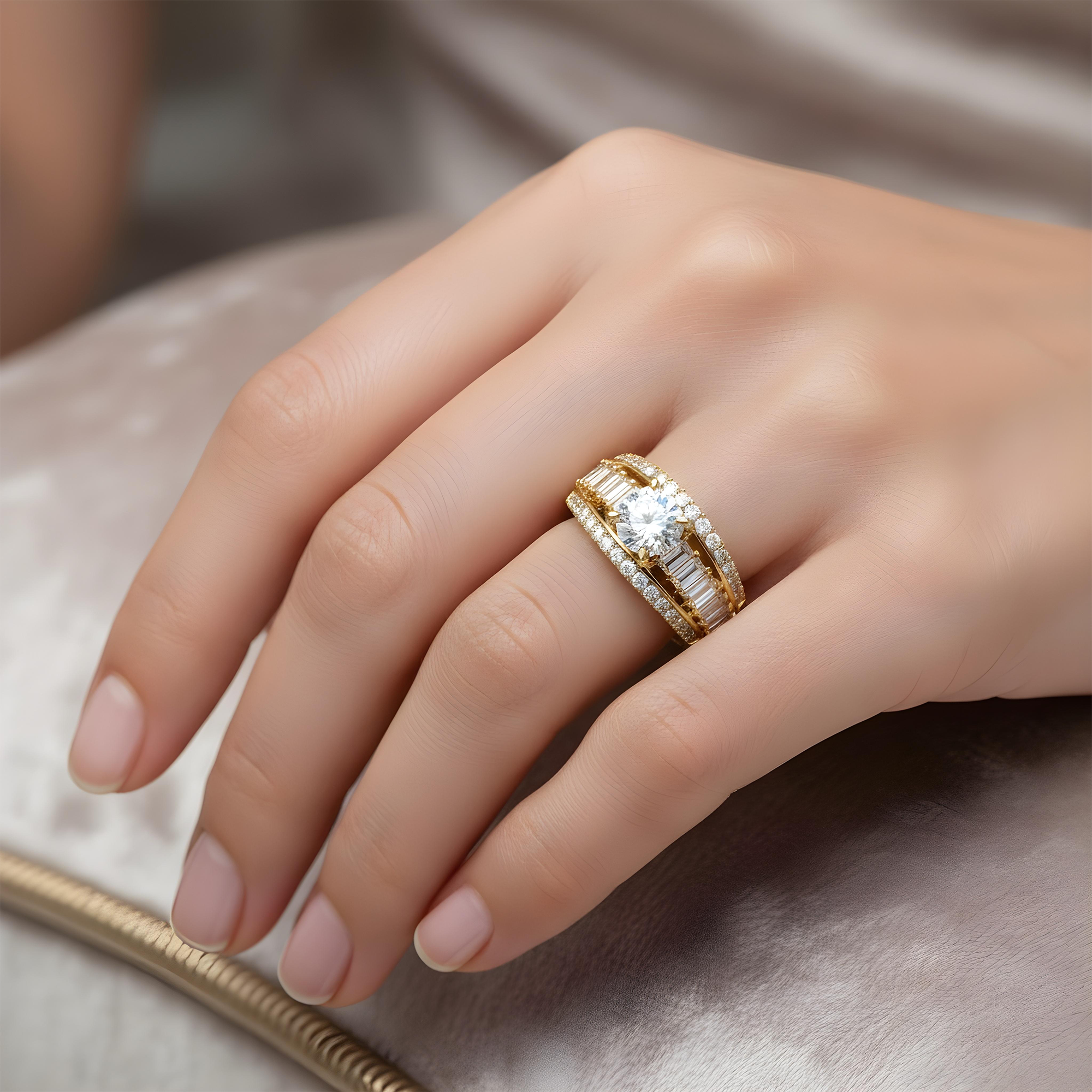 14K Rose Gold 1.0ct Round Diamond Engagement Ring 2.47ctw