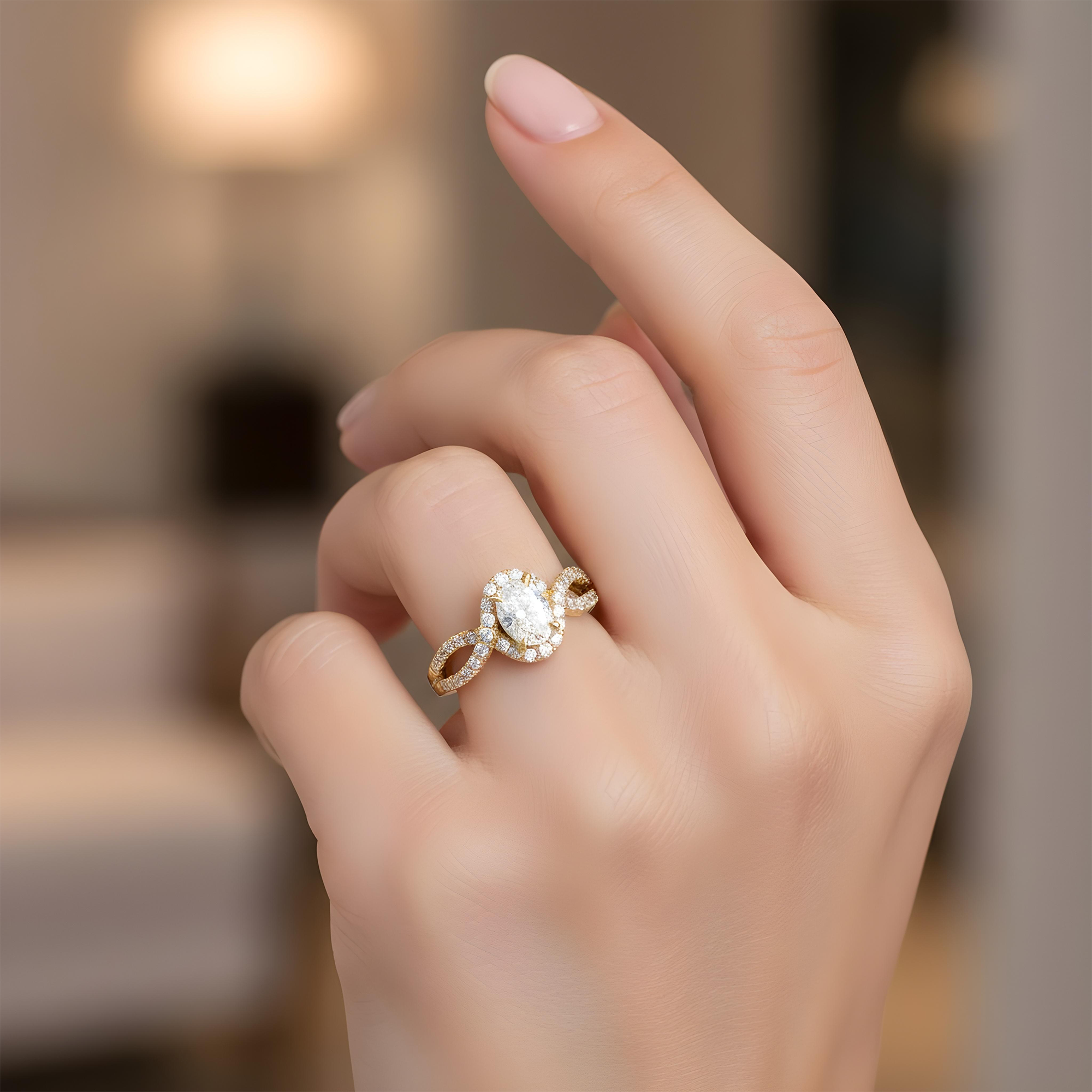 14K Rose Gold 1.02ct Oval Diamond Engagement Ring 1.52ctw