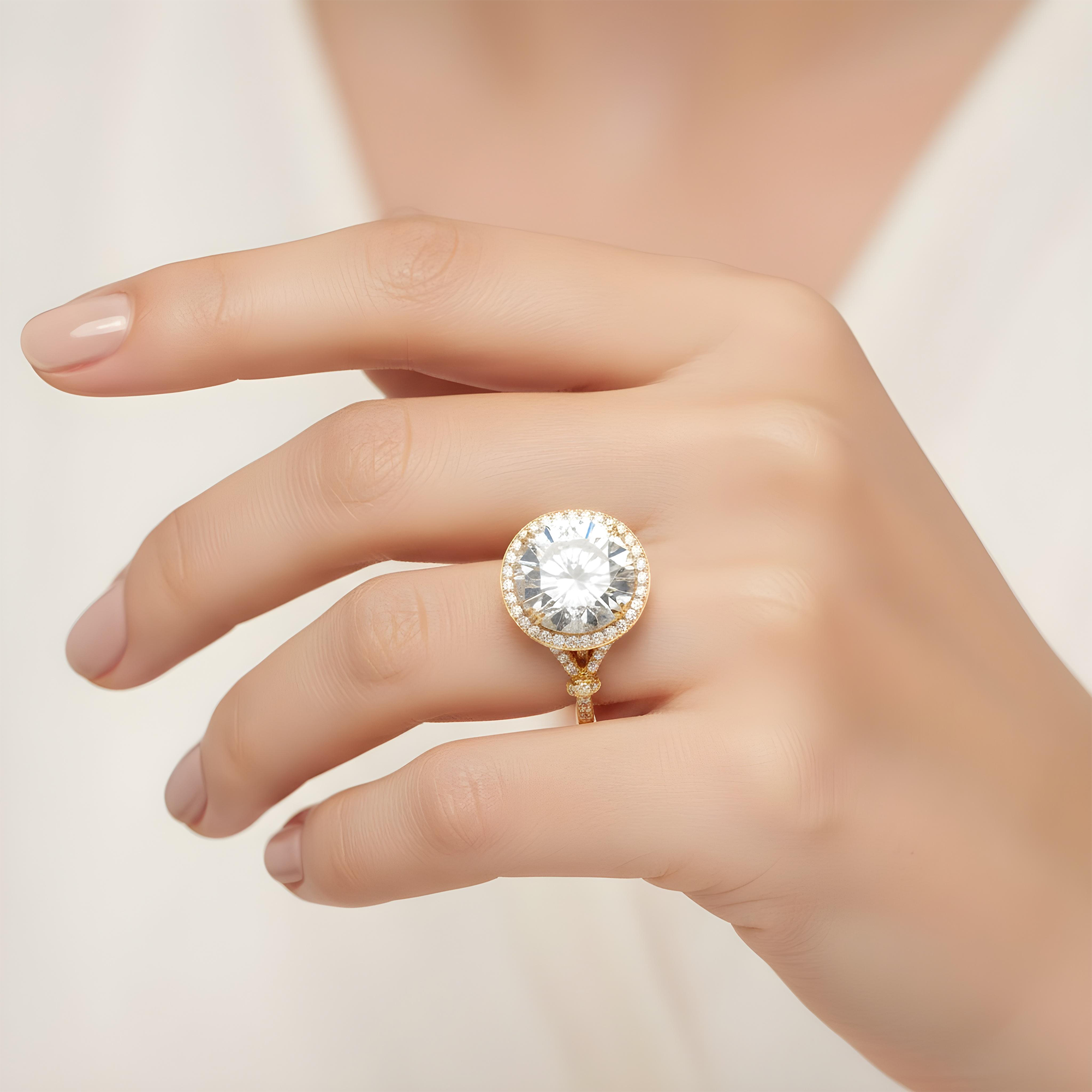 GIA 18K White Gold 14.52ct Round Diamond Engagement Ring 15.87ctw