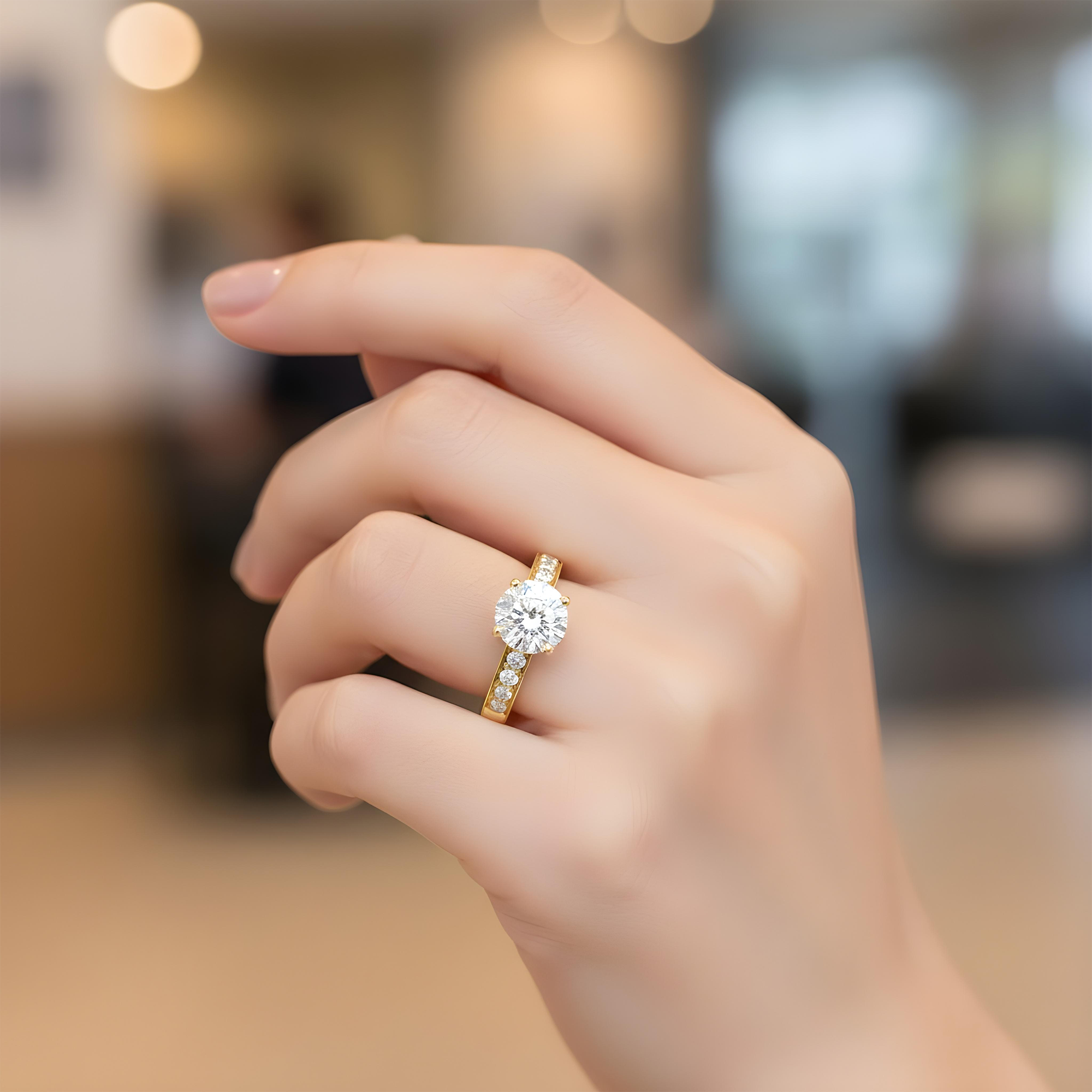 GIA 14K White Gold 2ct Round Cut Diamond Engagement Ring 2.20ctw