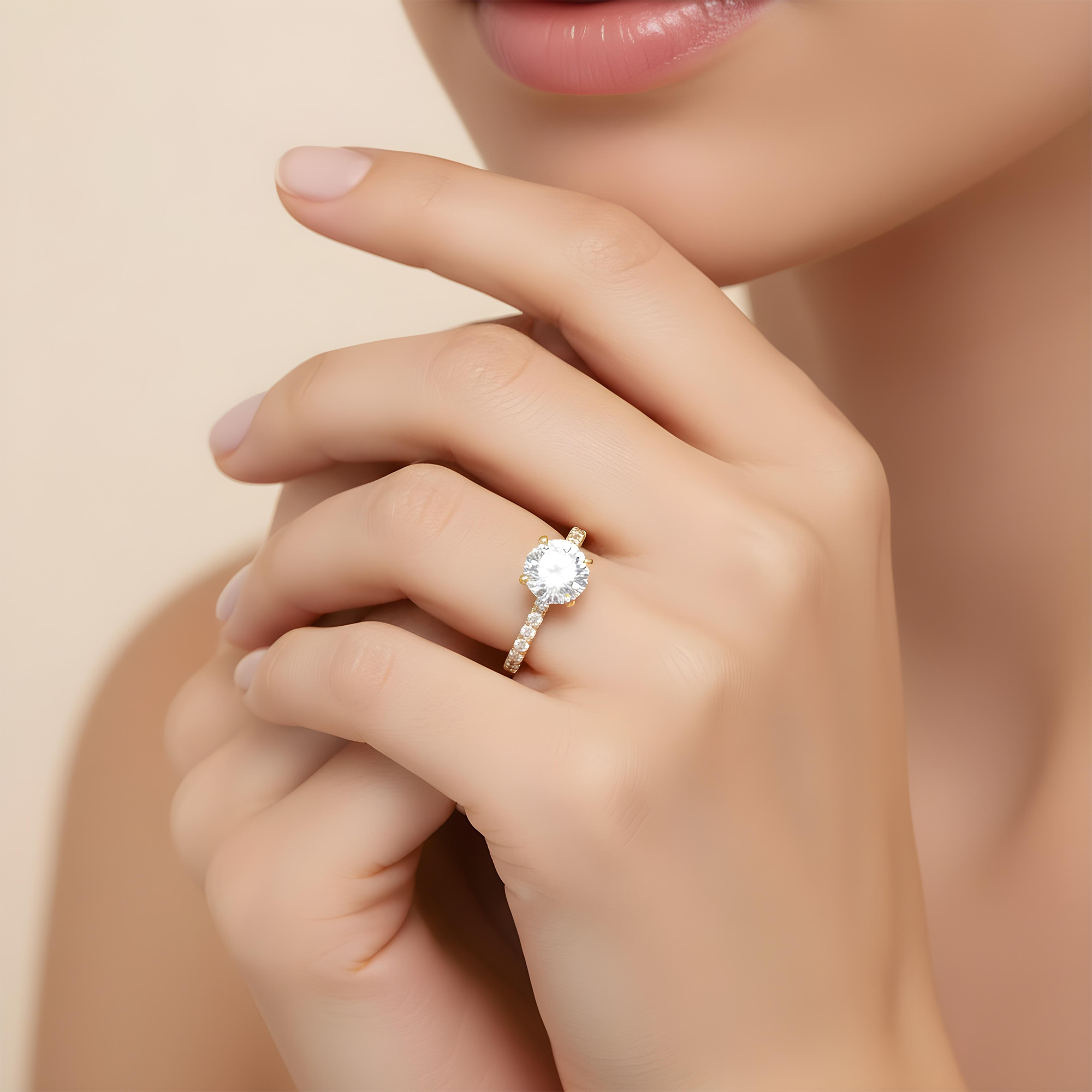 Platinum 2.18ct Round Diamond Engagement Ring 2.58ctw