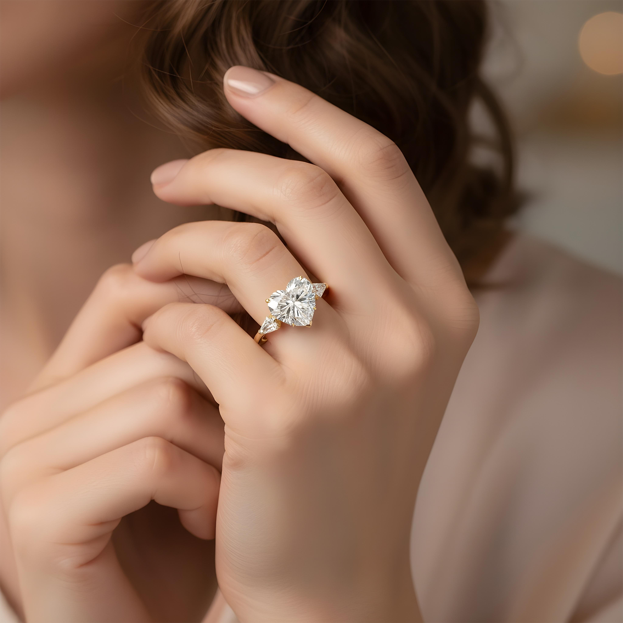 Platinum 11.46ct Heart Cut Diamond Engagement Ring 13.91ctw