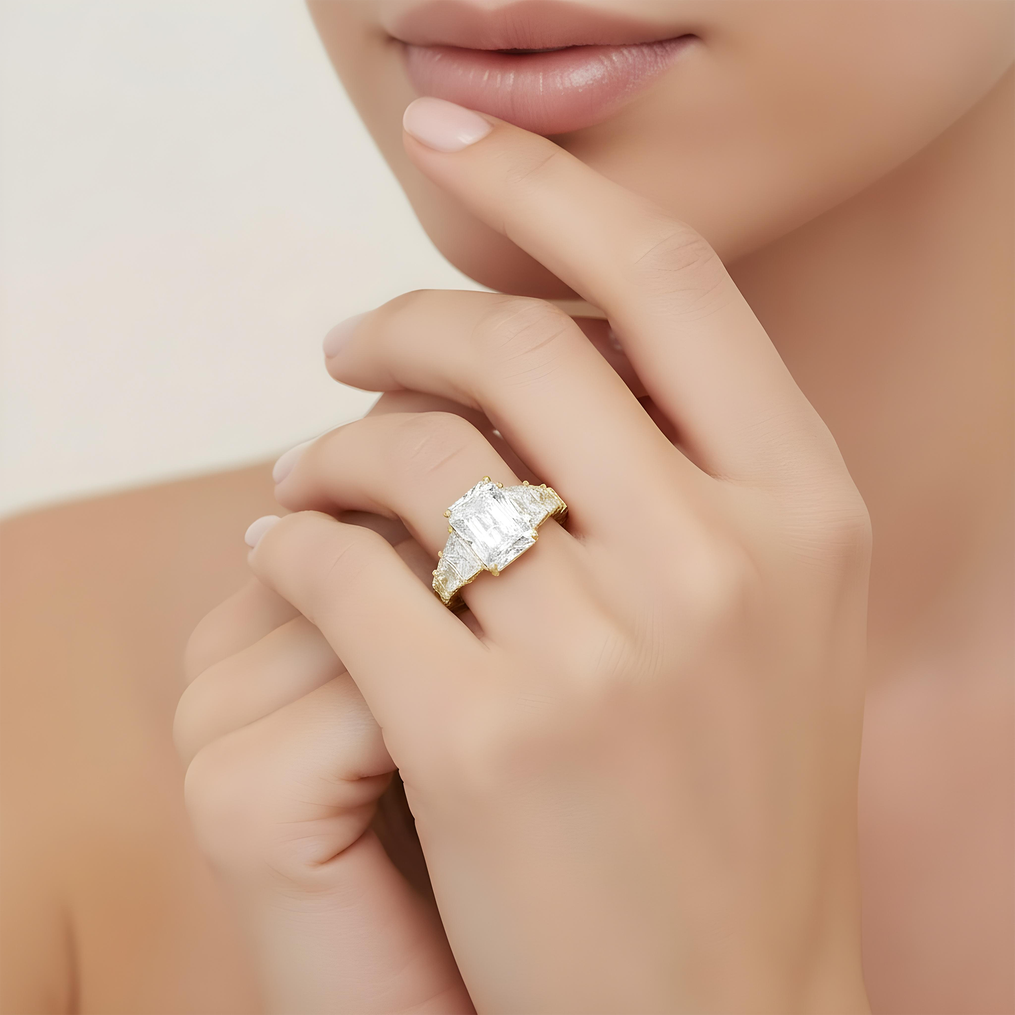 14K White 10.03ct Radiant Diamond Engagement Ring 17.42ctw