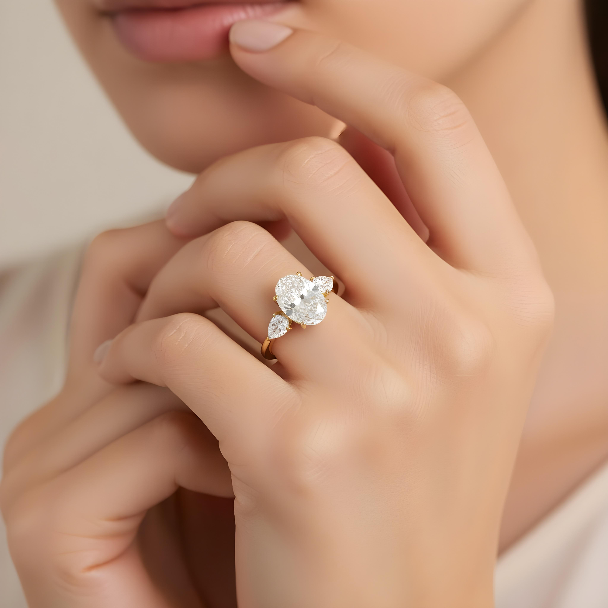 Platinum 10.02ct Oval Cut Triple Diamond Engagement Ring 12.07ctw
