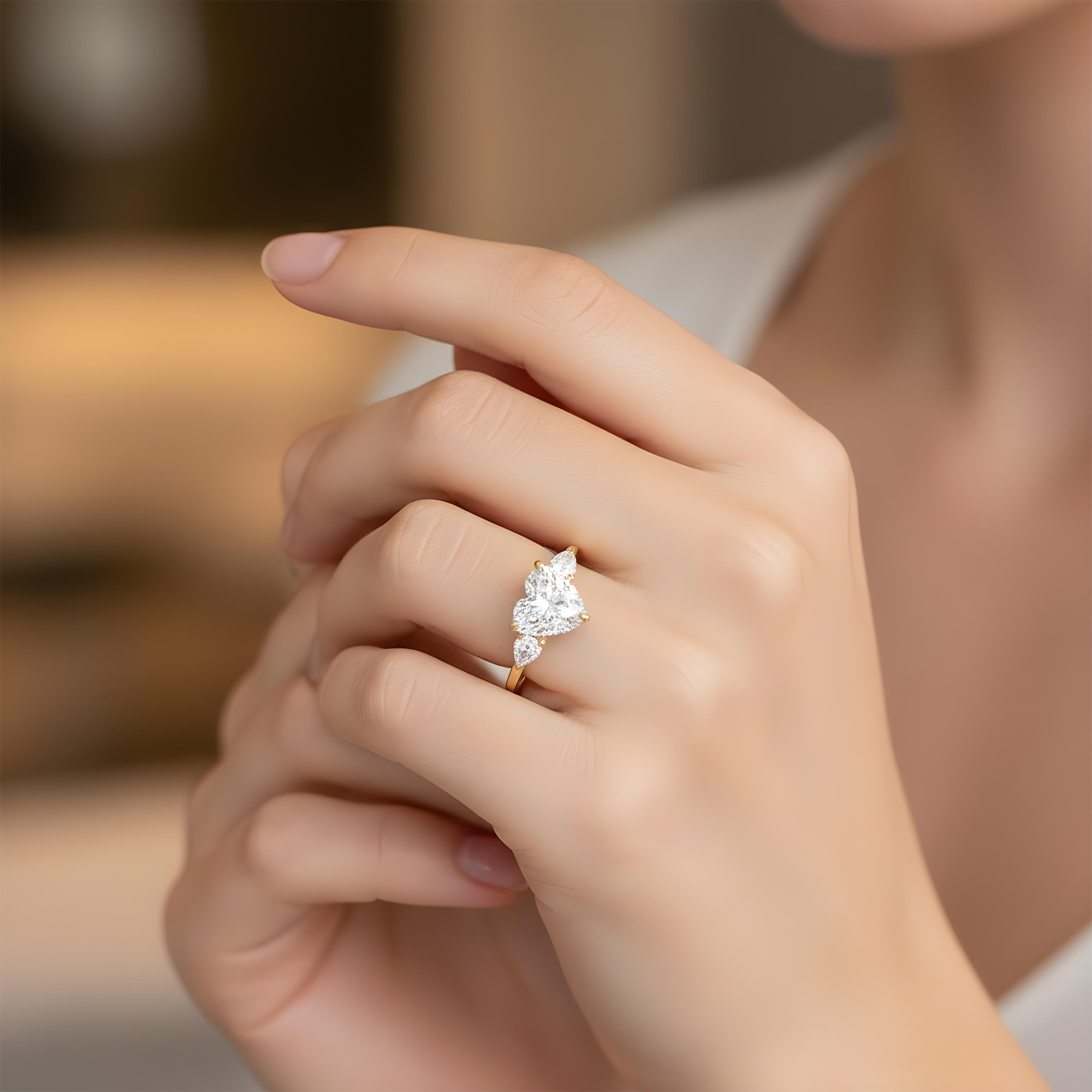 18K White Gold 10.02ct Heart Cut Diamond Engagement Ring 11.69ctw