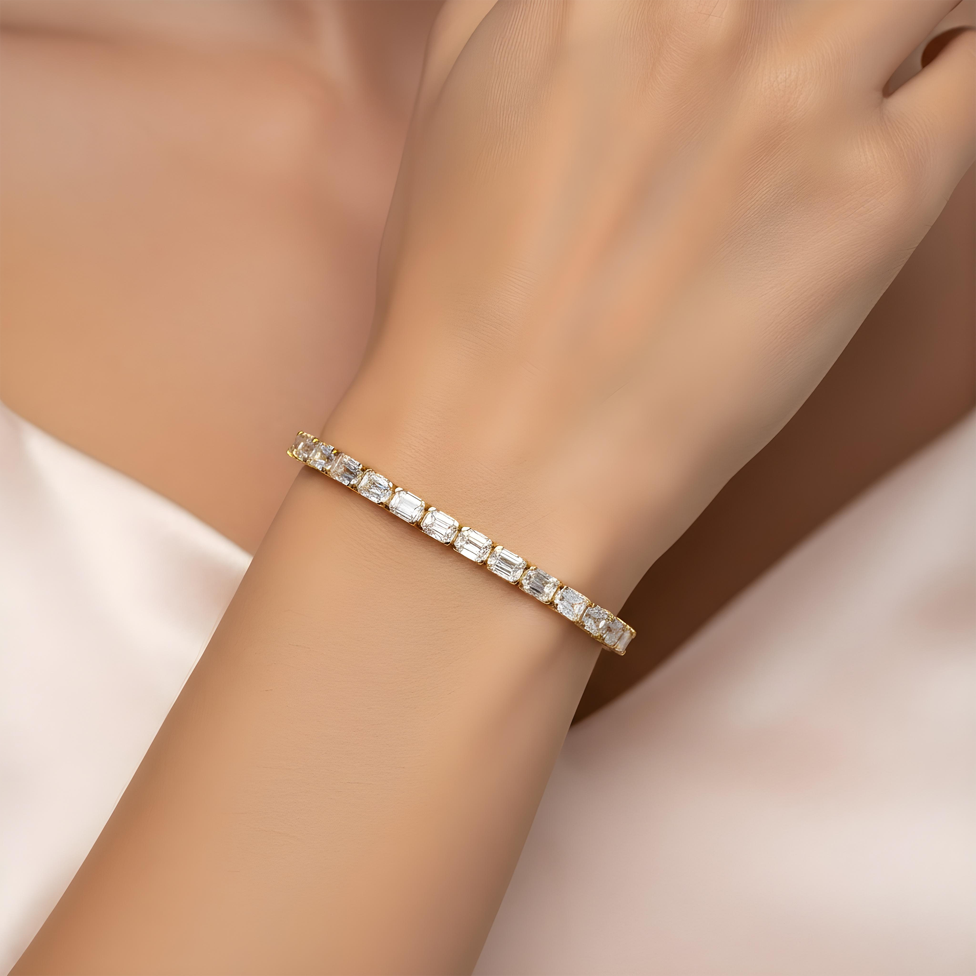 14K White Gold Round Diamond Tennis Bracelet 15.0ct