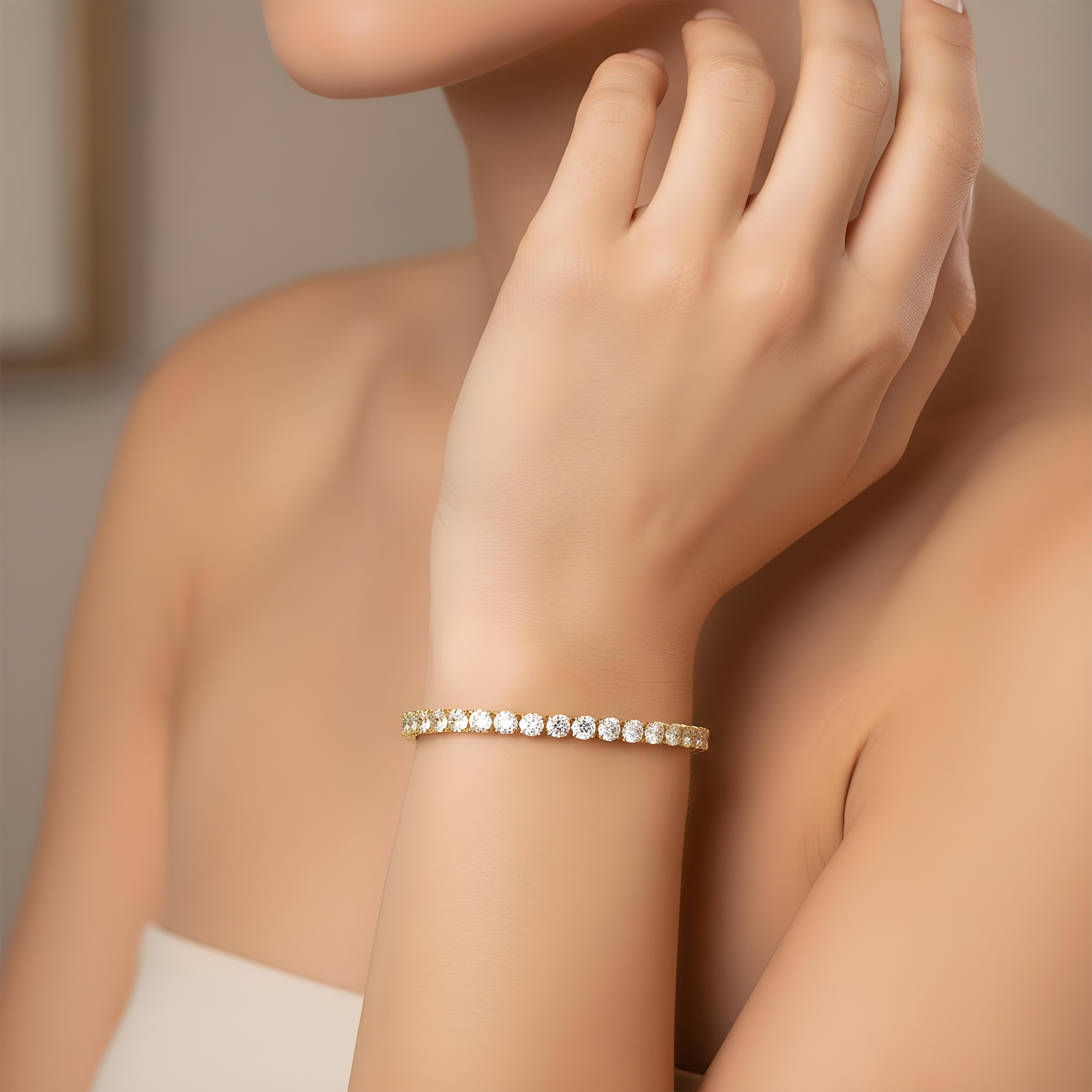 White Gold Round Cut Diamond Tennis Bracelet 7.0ct